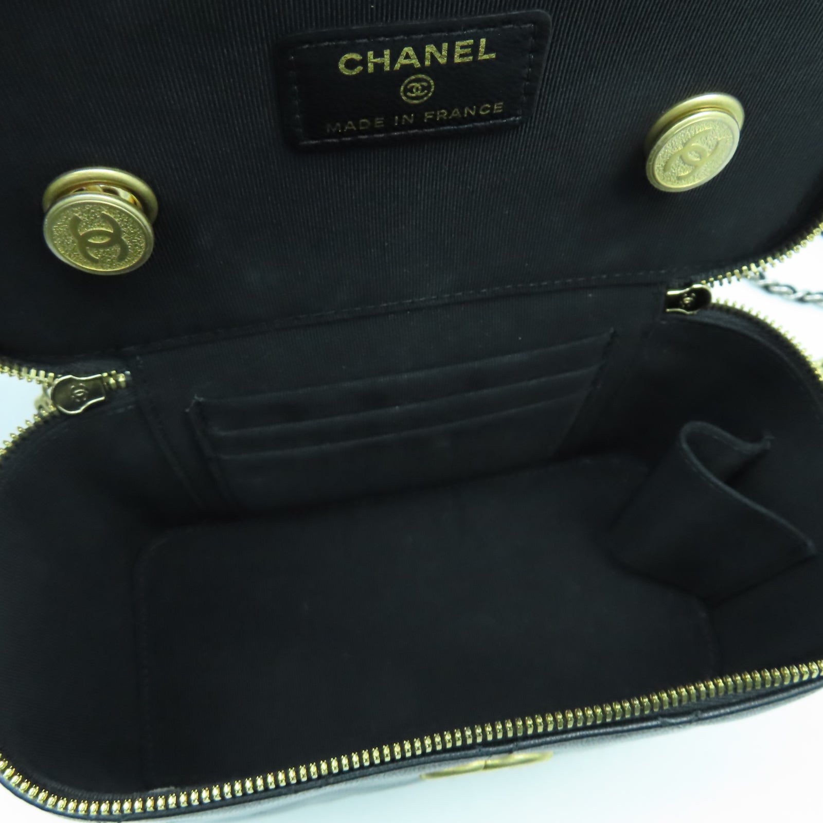 CHANEL 菱格羊皮皮革Chain Shoulder金扣肩背袋黑色