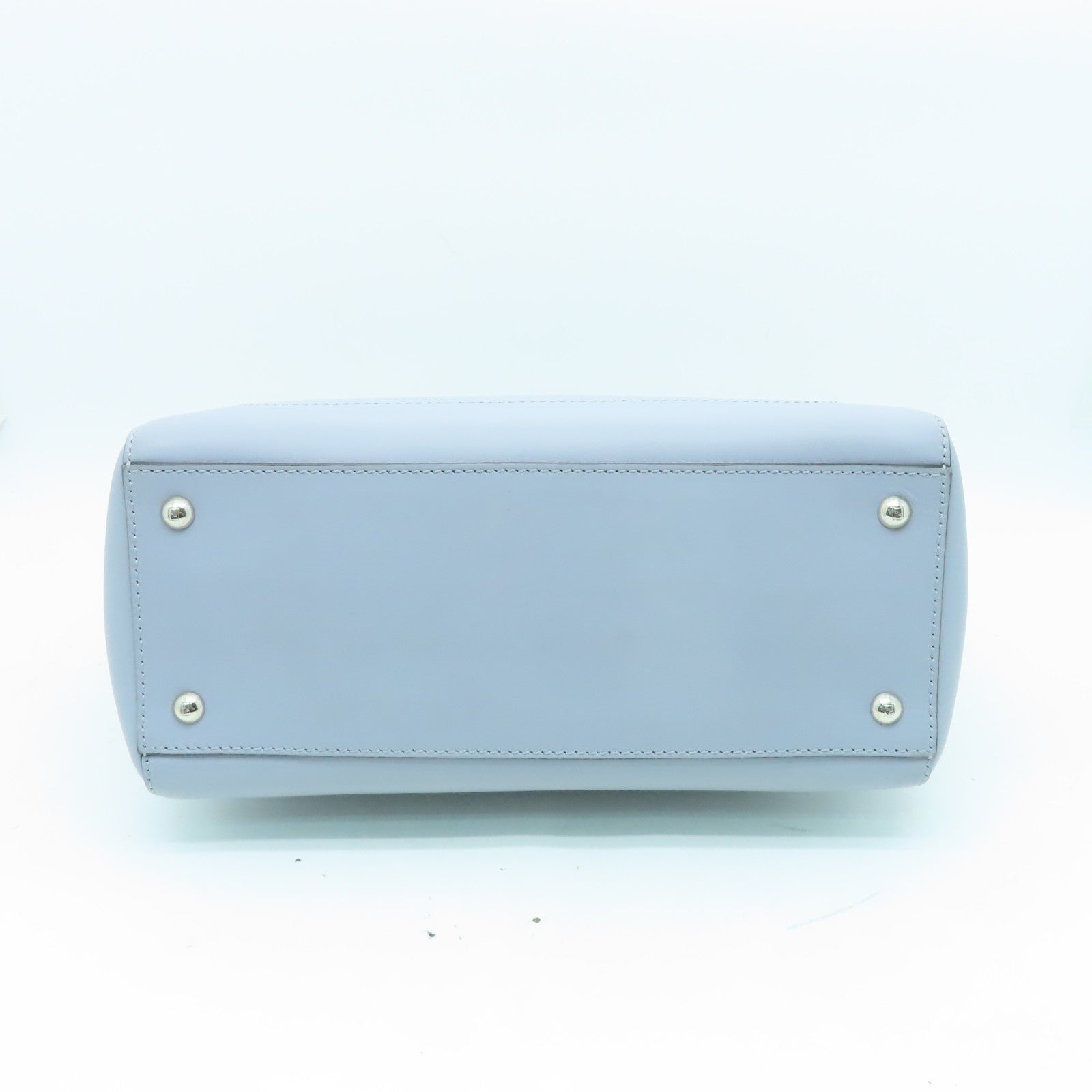 FENDI 牛皮皮革2 Way Shoulder银扣手挽肩背两用袋灰色