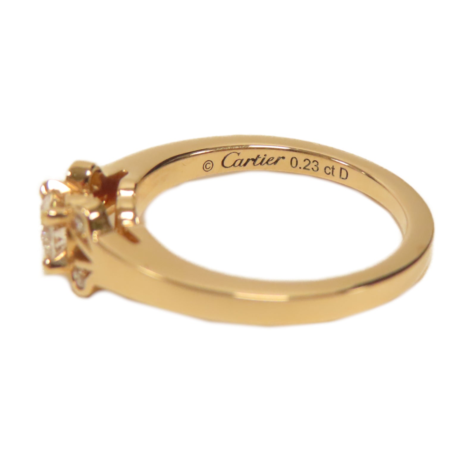 CARTIER 18K玫瑰金Diamond Ring 0.23ct鑽石戒指Cartier#48/US#4