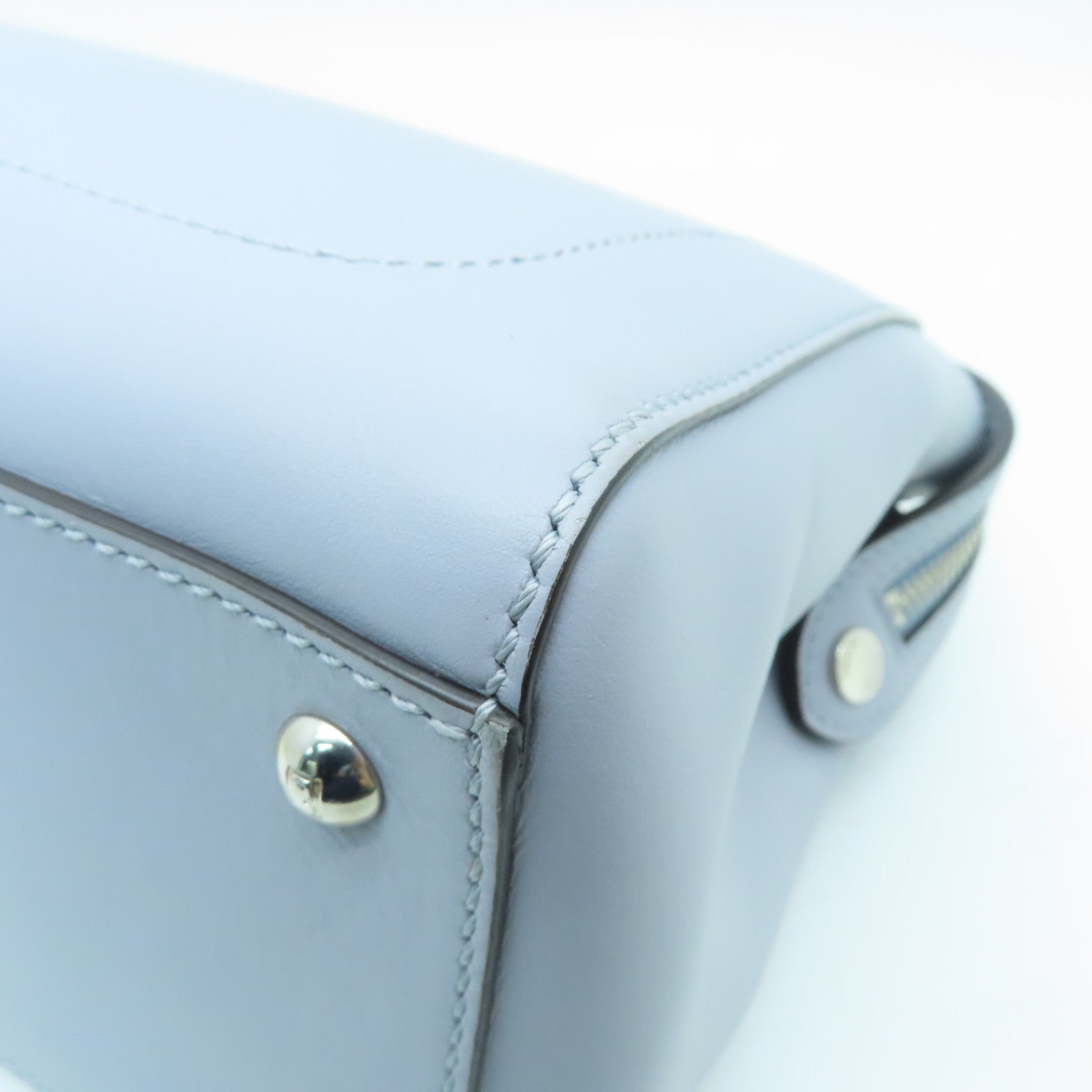 FENDI 牛皮皮革2 Way Shoulder银扣手挽肩背两用袋灰色
