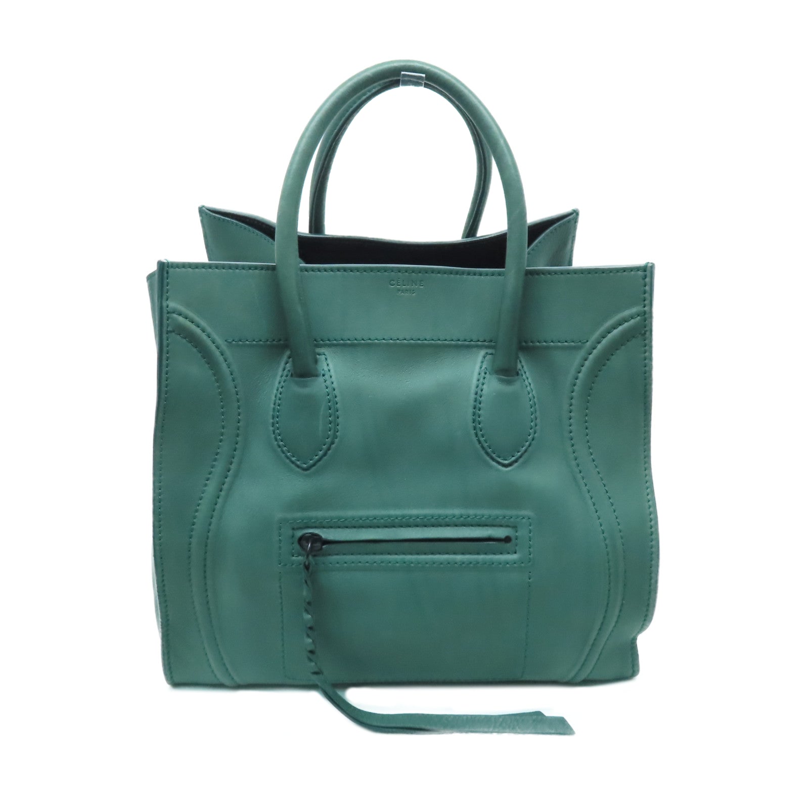CELINE 牛皮皮革Luggage Phantom手挽袋綠色