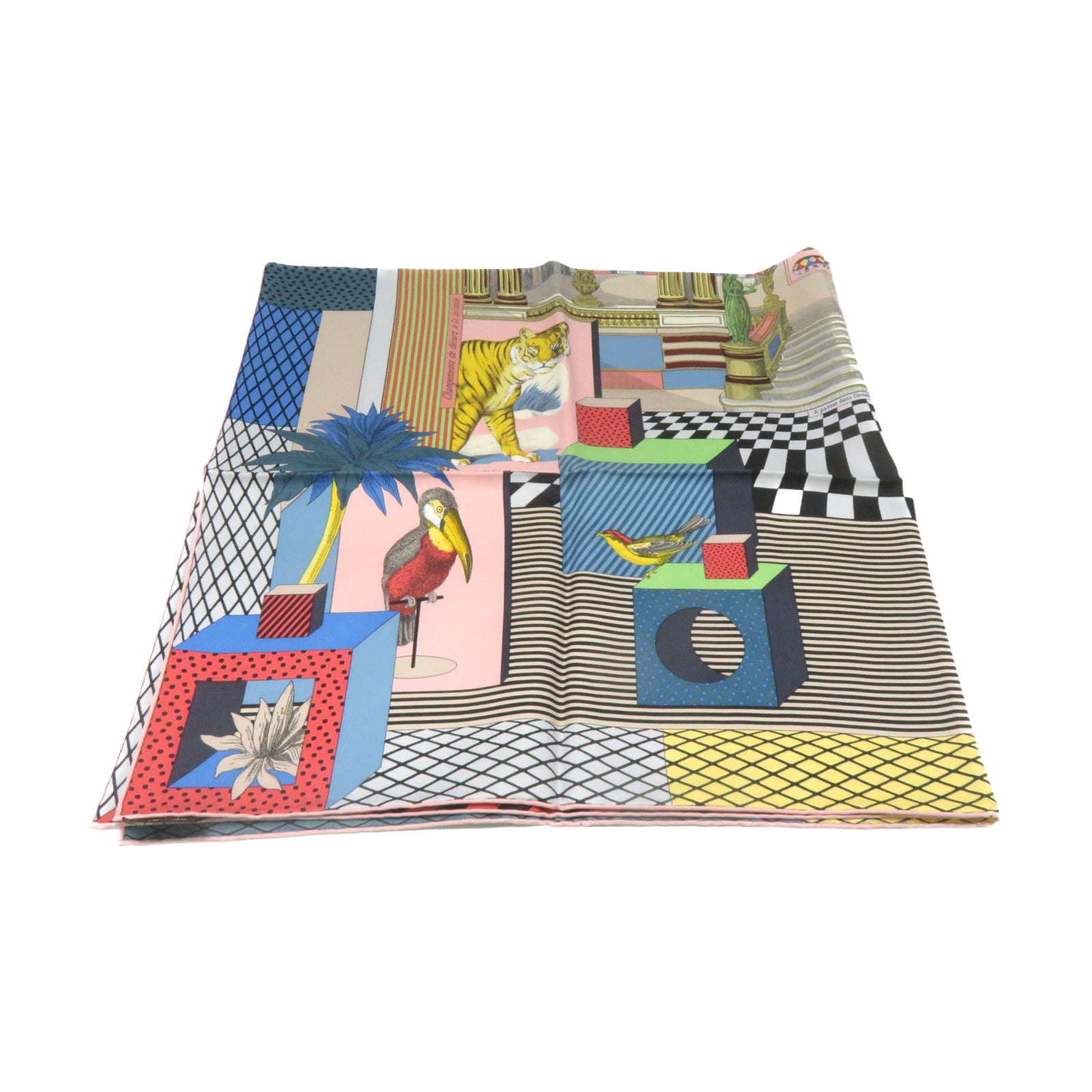 HERMES 【激減優惠】絲質Scarf 90x90絲巾粉紅色/藍色/彩色