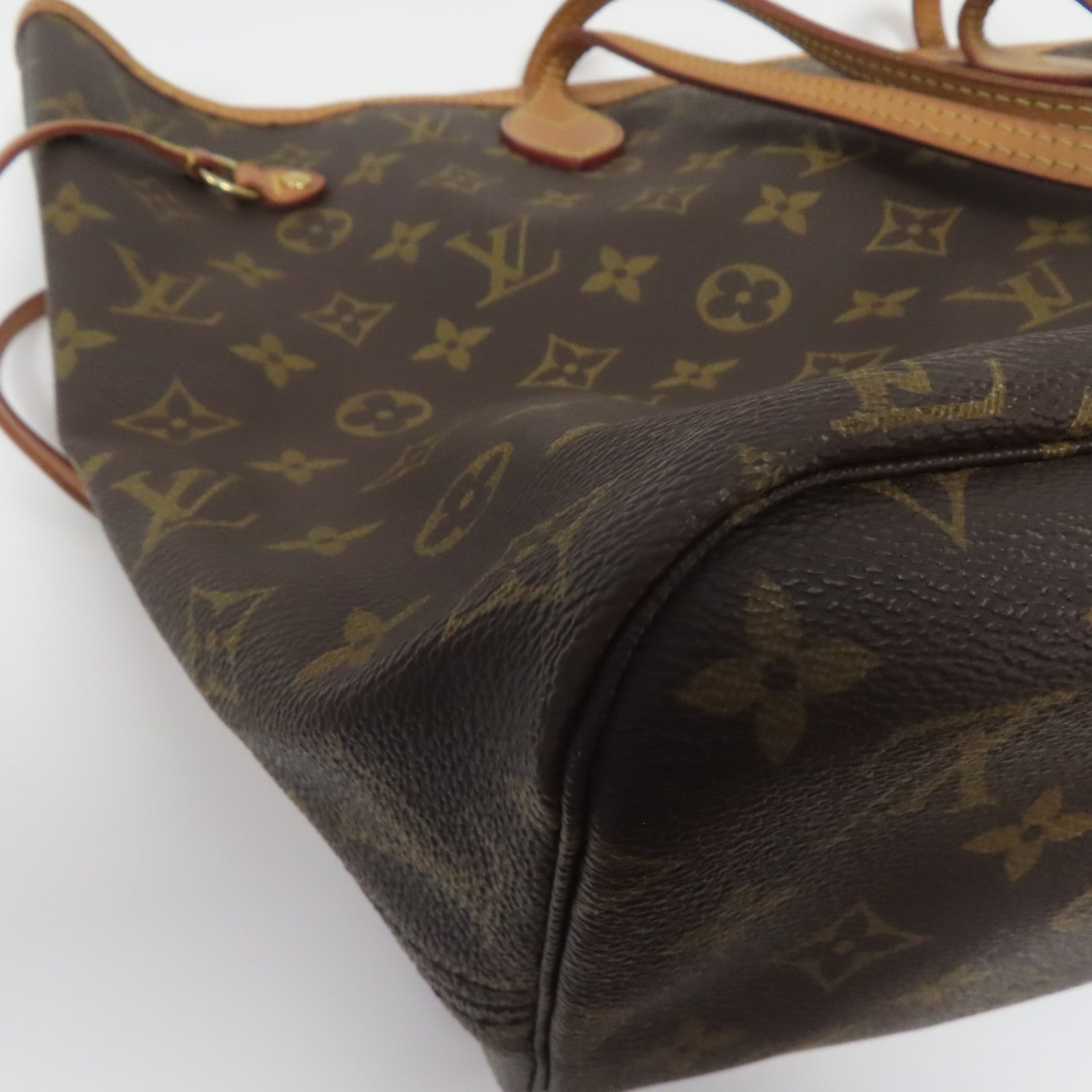 LOUIS VUITTON Monogram Neverfull MM金扣肩背袋啡色