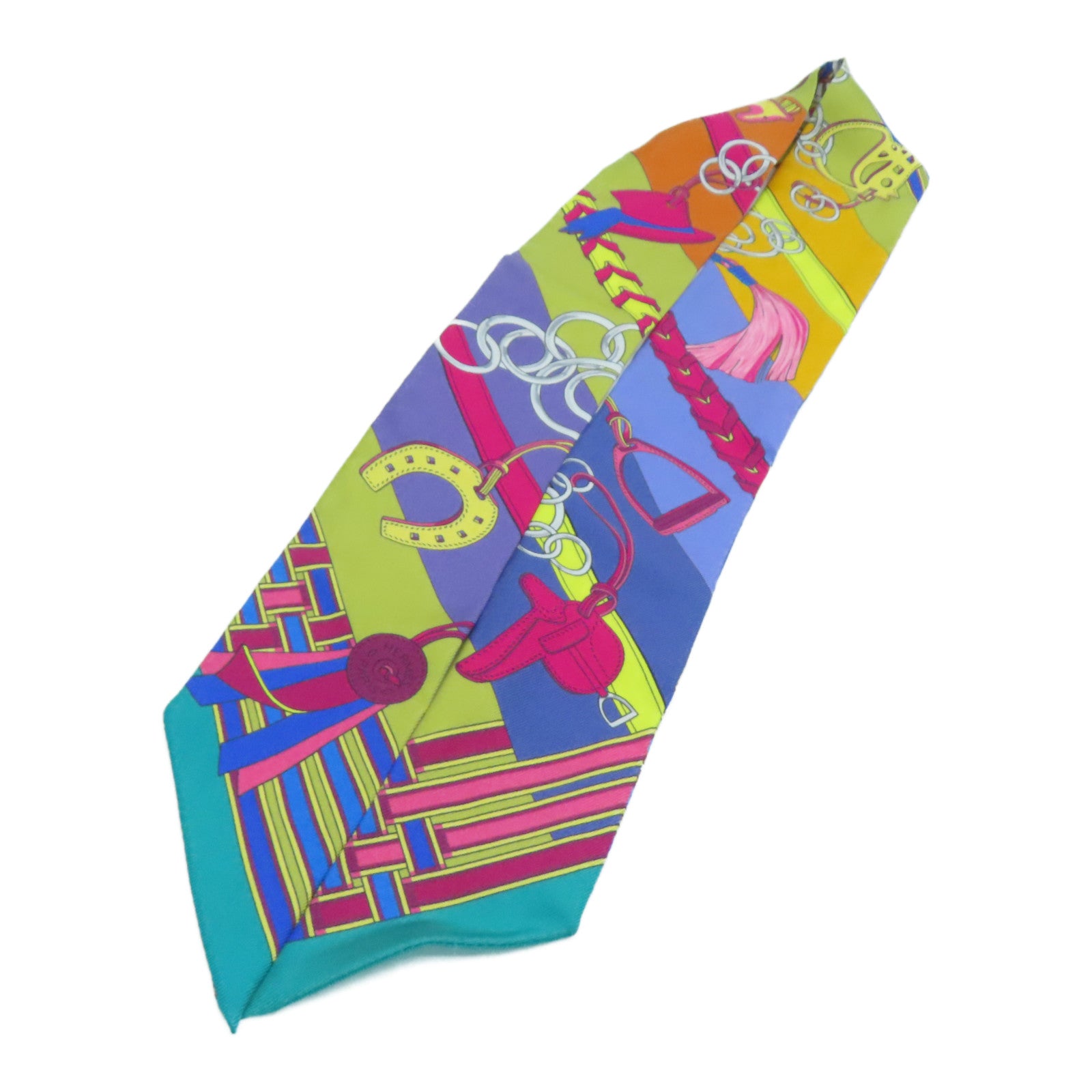 HERMES Silk Twilly Scrafs Scarf Multicolor