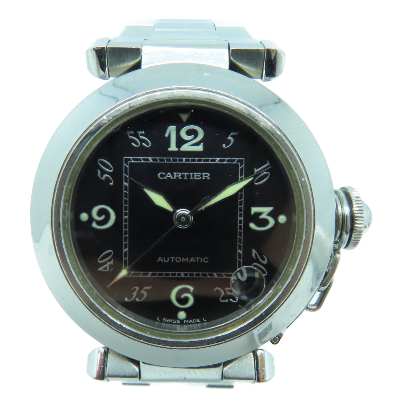 CARTIER Pasha C不鏽鋼手錶自動機芯黑色