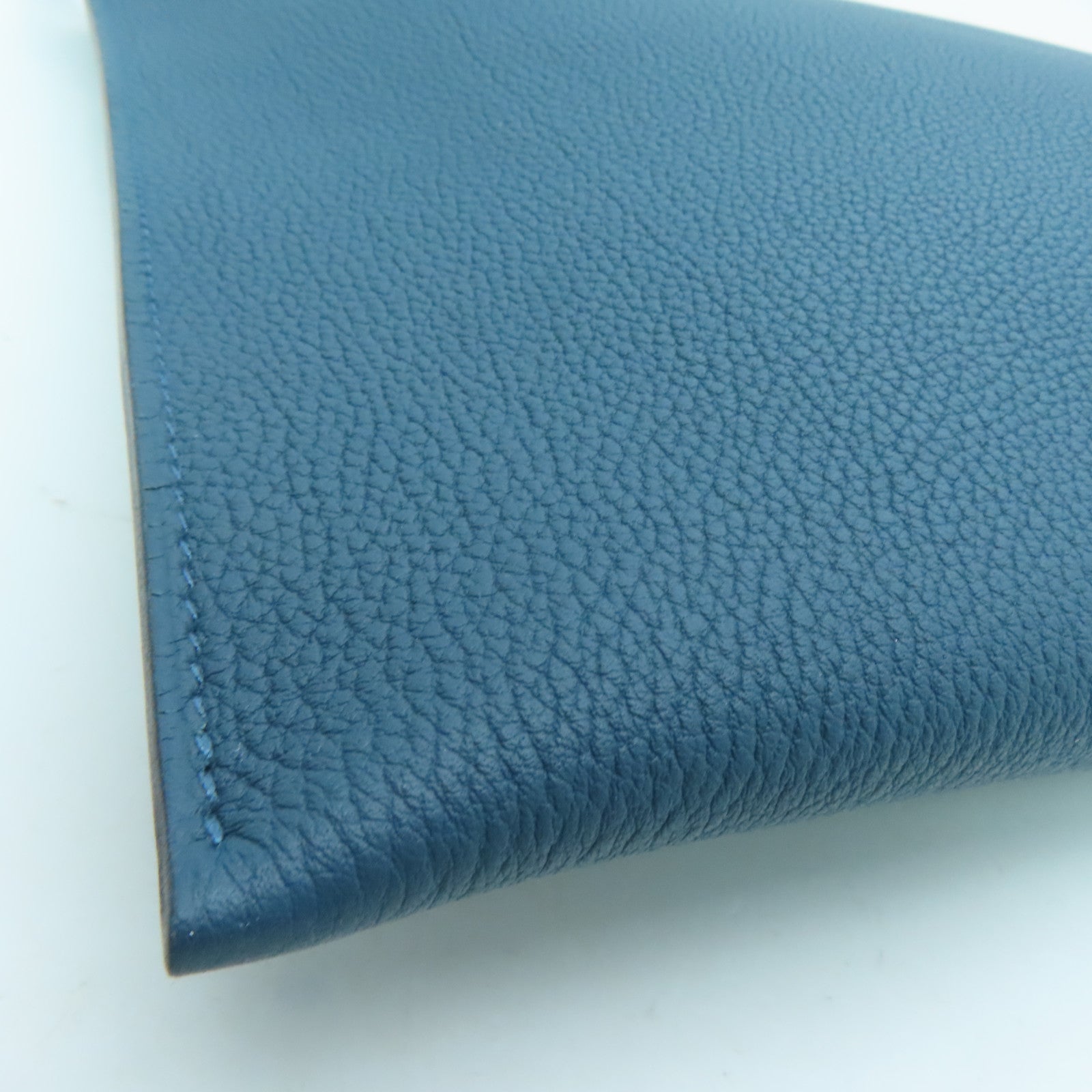 HERMES Togo皮革Clutch Bag银扣手拿包Cobalt Blue