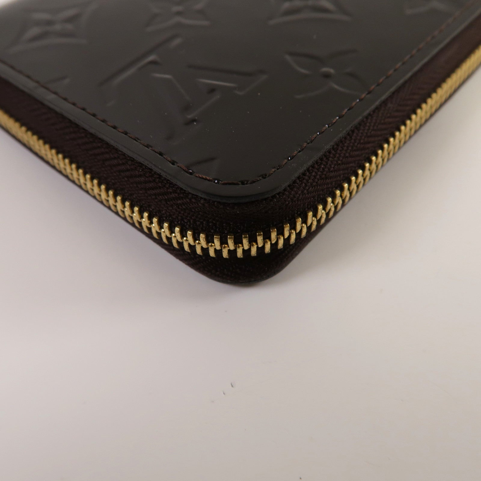 LOUIS VUITTON Monogram Vernis Zipper Long Wallet金扣長錢包紅色