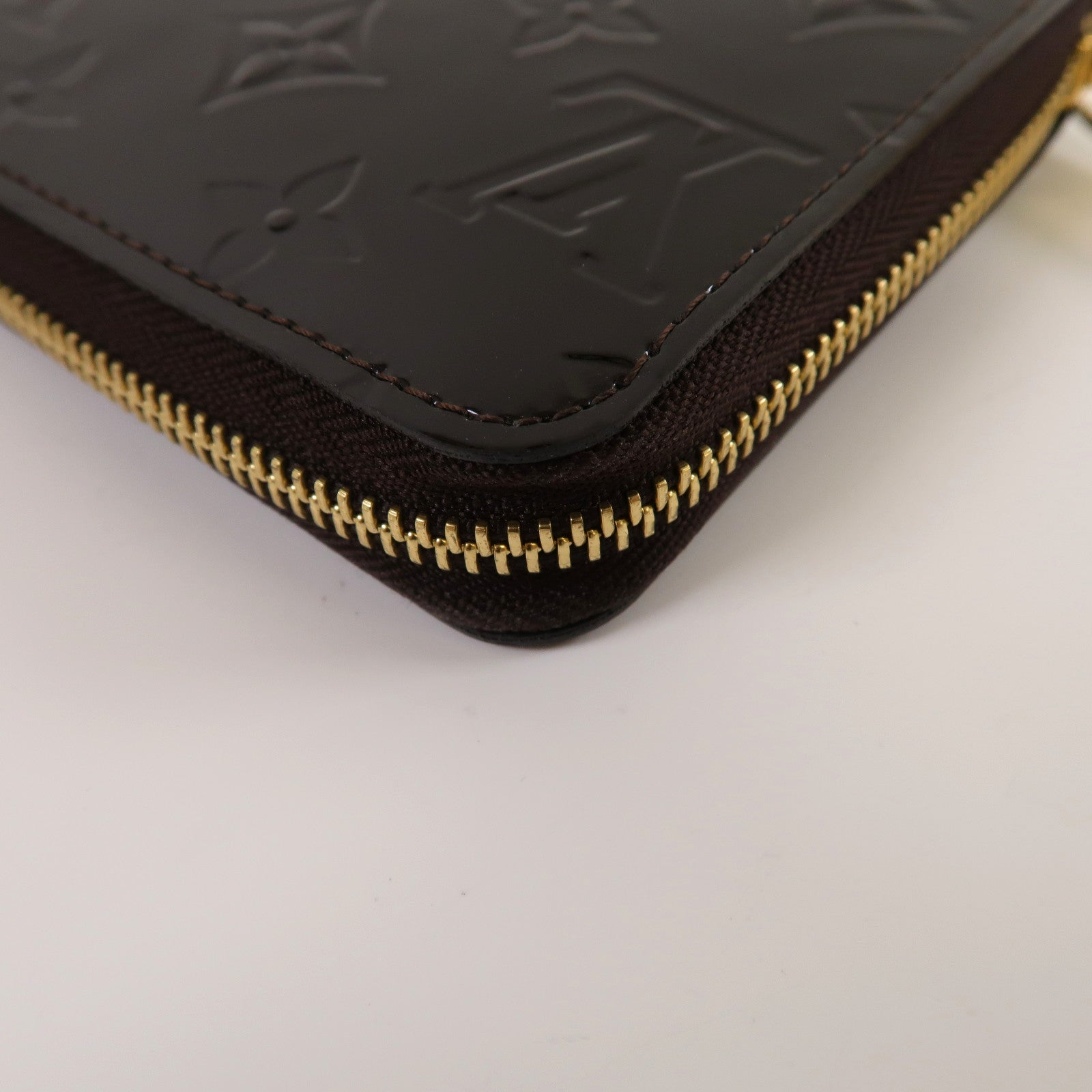 LOUIS VUITTON Monogram Vernis Zipper Long Wallet金扣長錢包紅色