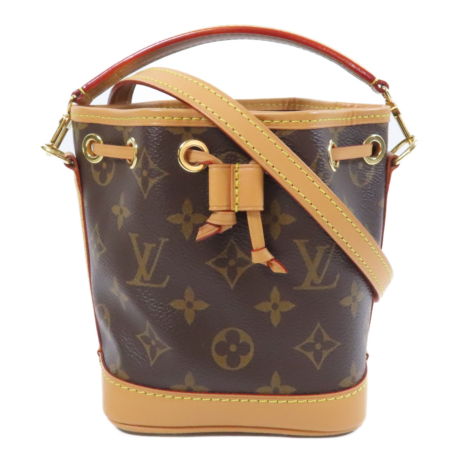 LOUIS VUITTON Monogram Nano Noe金扣肩背袋啡色