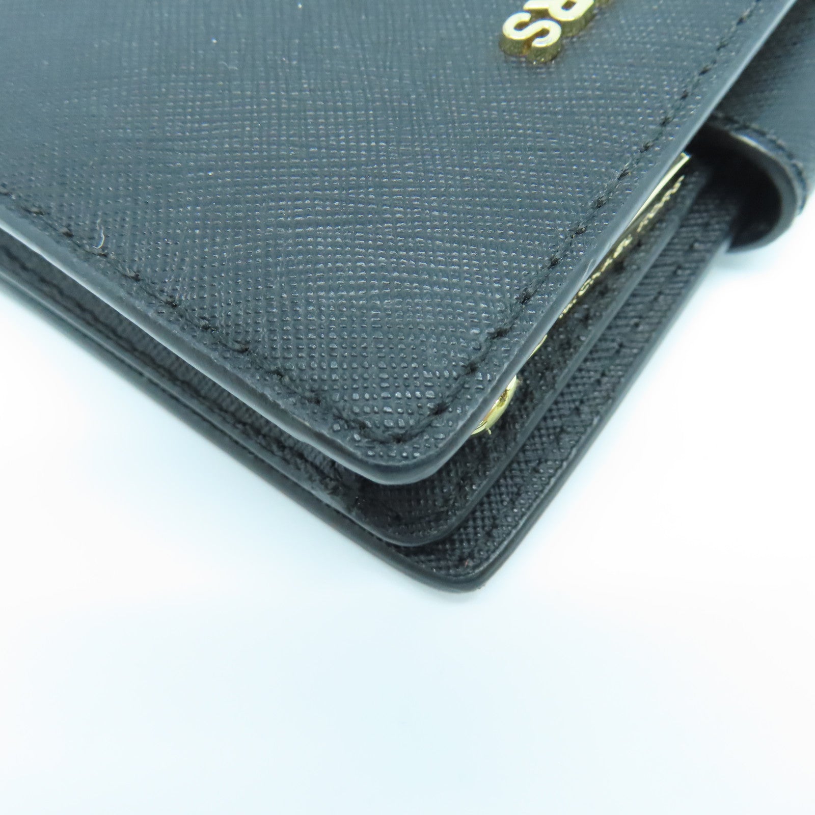 Michael Kors Leather Long Wallet Gold Buckle Long Wallet Black