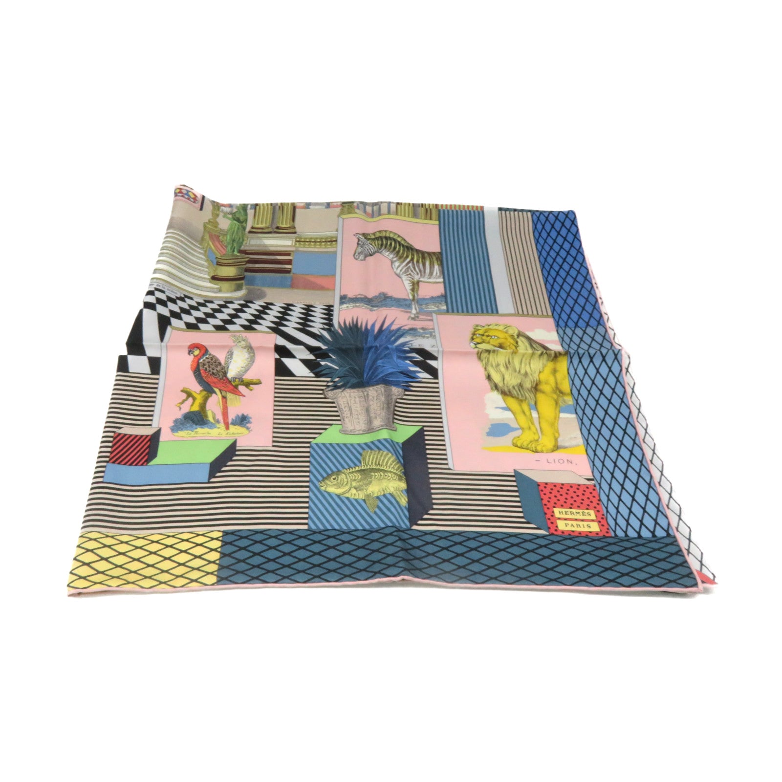 HERMES 【激減優惠】絲質Scarf 90x90絲巾粉紅色/藍色/彩色