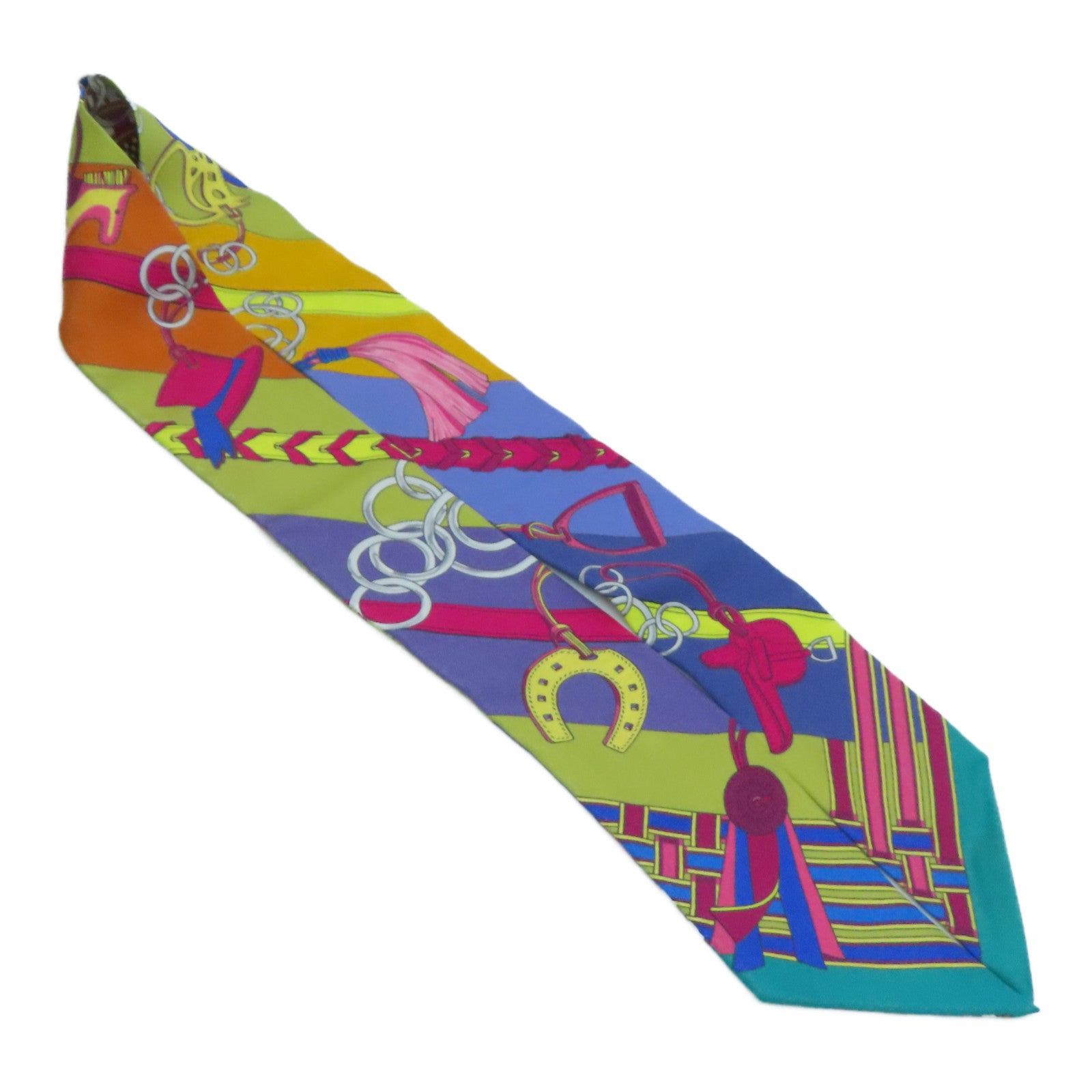 HERMES Silk Twilly Scrafs Scarf Multicolor