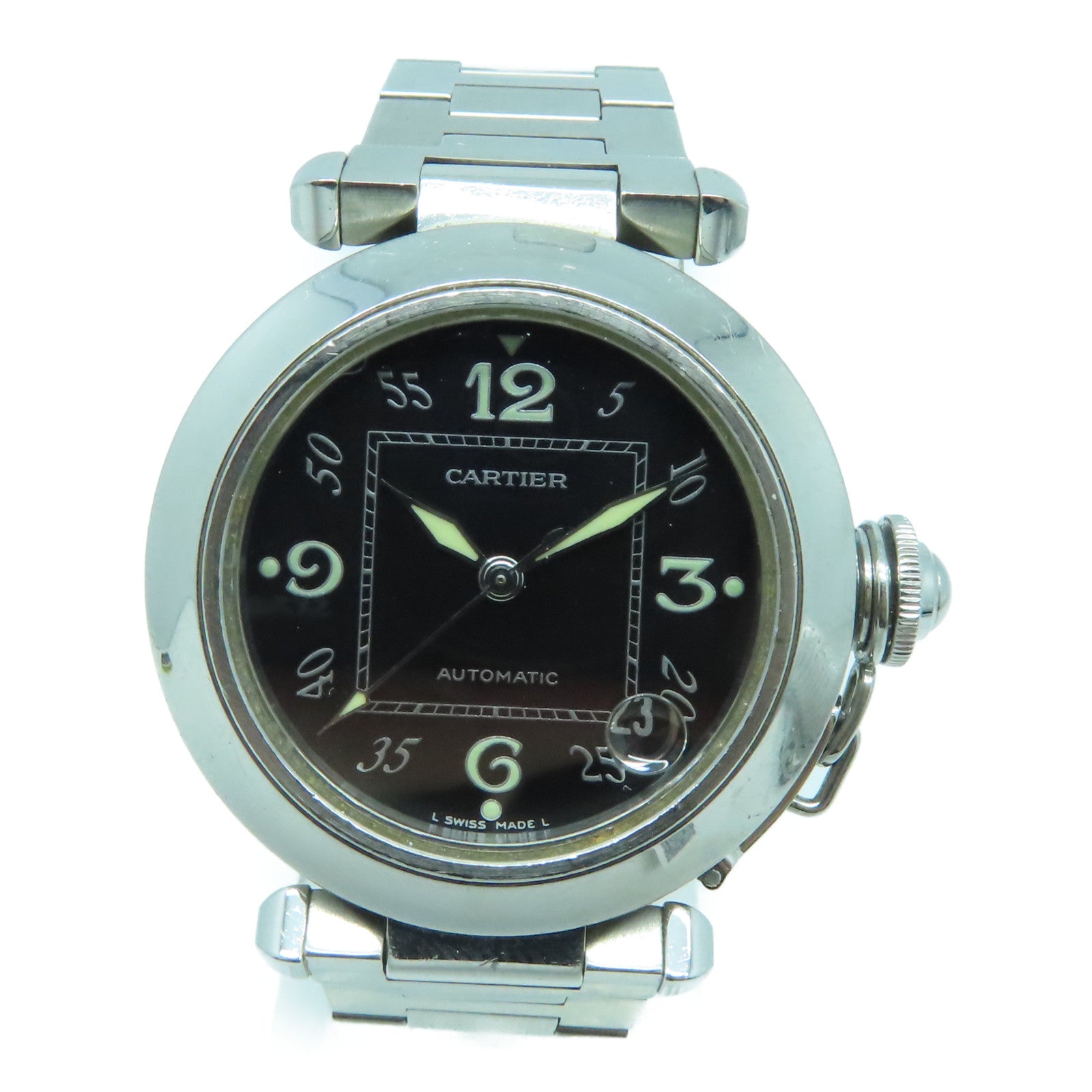 CARTIER Pasha C不鏽鋼手錶自動機芯黑色