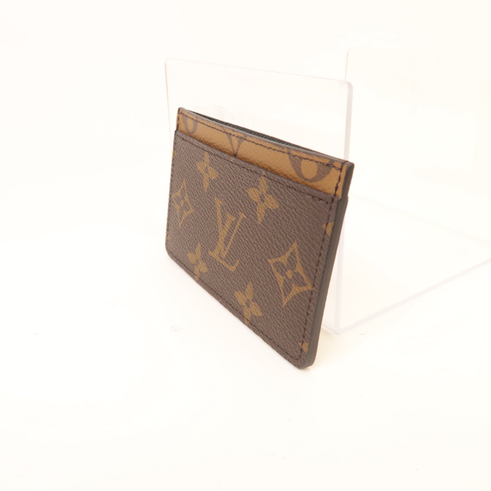 LOUIS VUITTON Monogram Reverse Card Case卡片套啡色