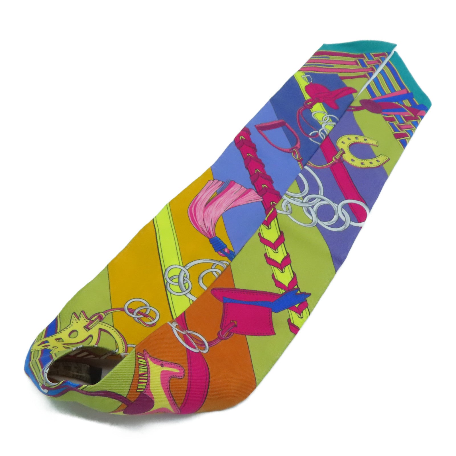 HERMES Silk Twilly Scrafs Scarf Multicolor