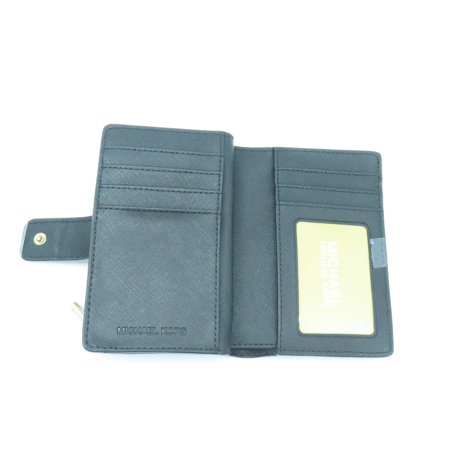 Michael Kors Leather Long Wallet Gold Buckle Long Wallet Black