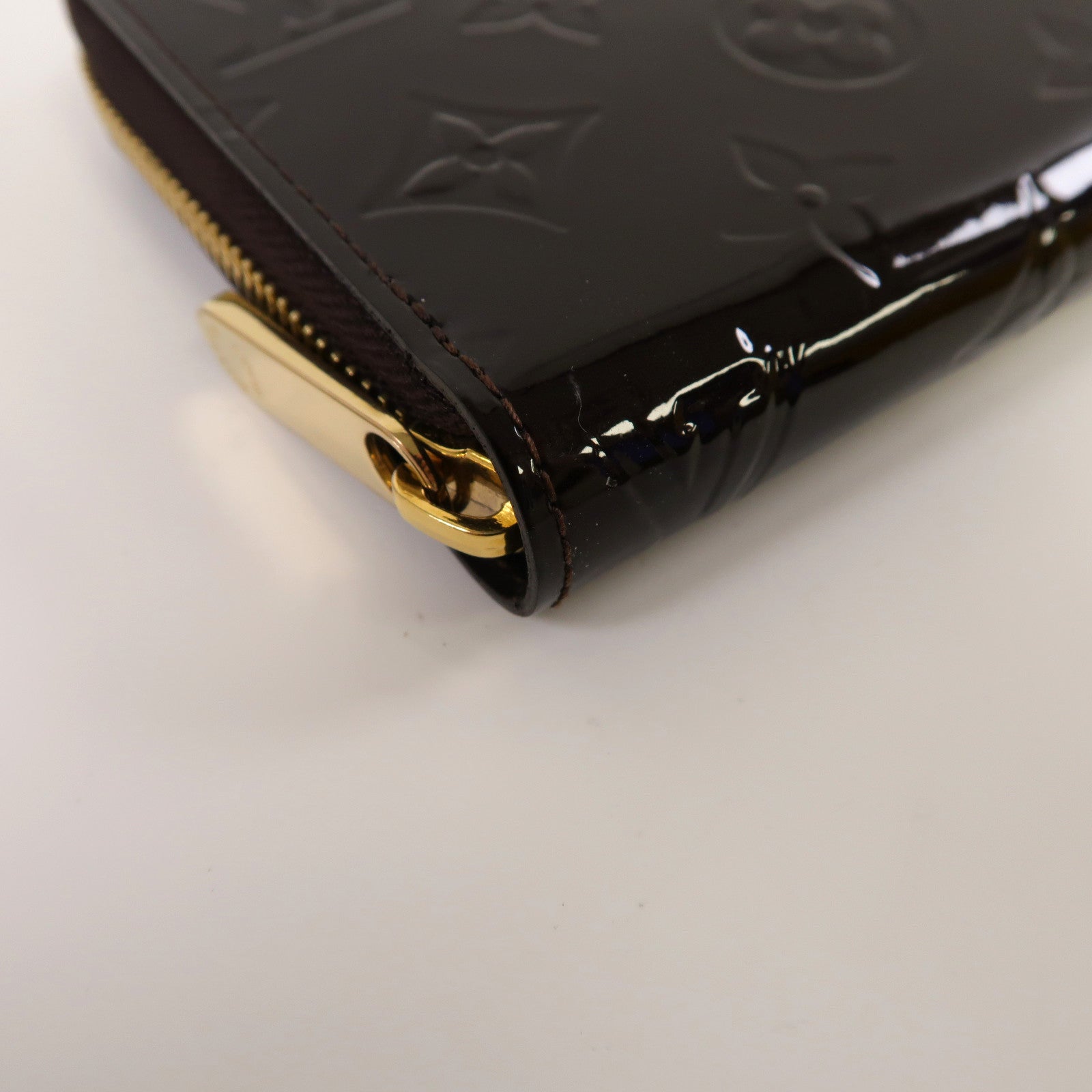 LOUIS VUITTON Monogram Vernis Zipper Long Wallet金扣長錢包紅色