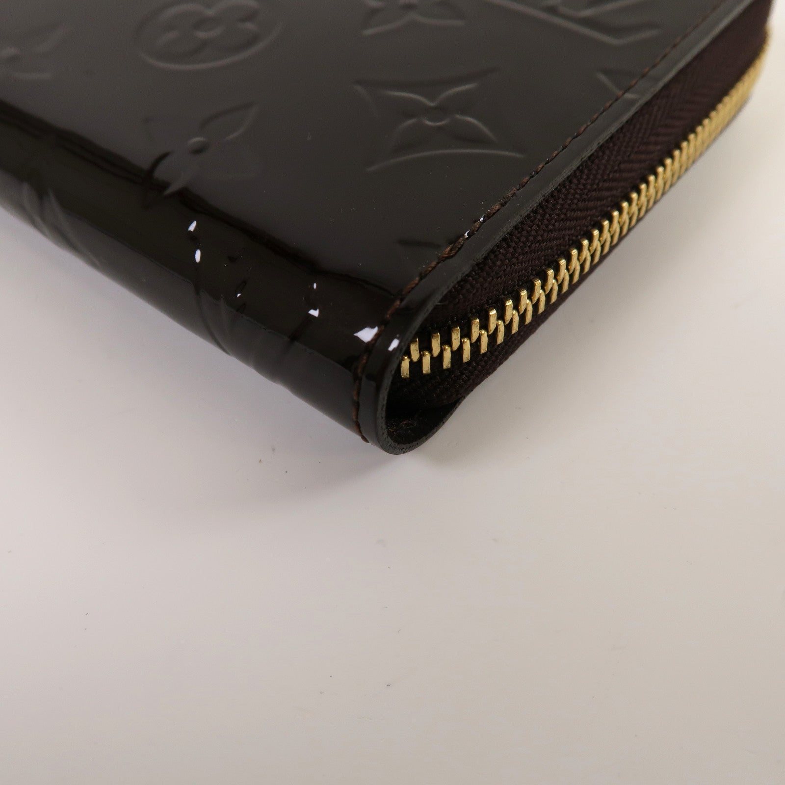 LOUIS VUITTON Monogram Vernis Zipper Long Wallet金扣長錢包紅色