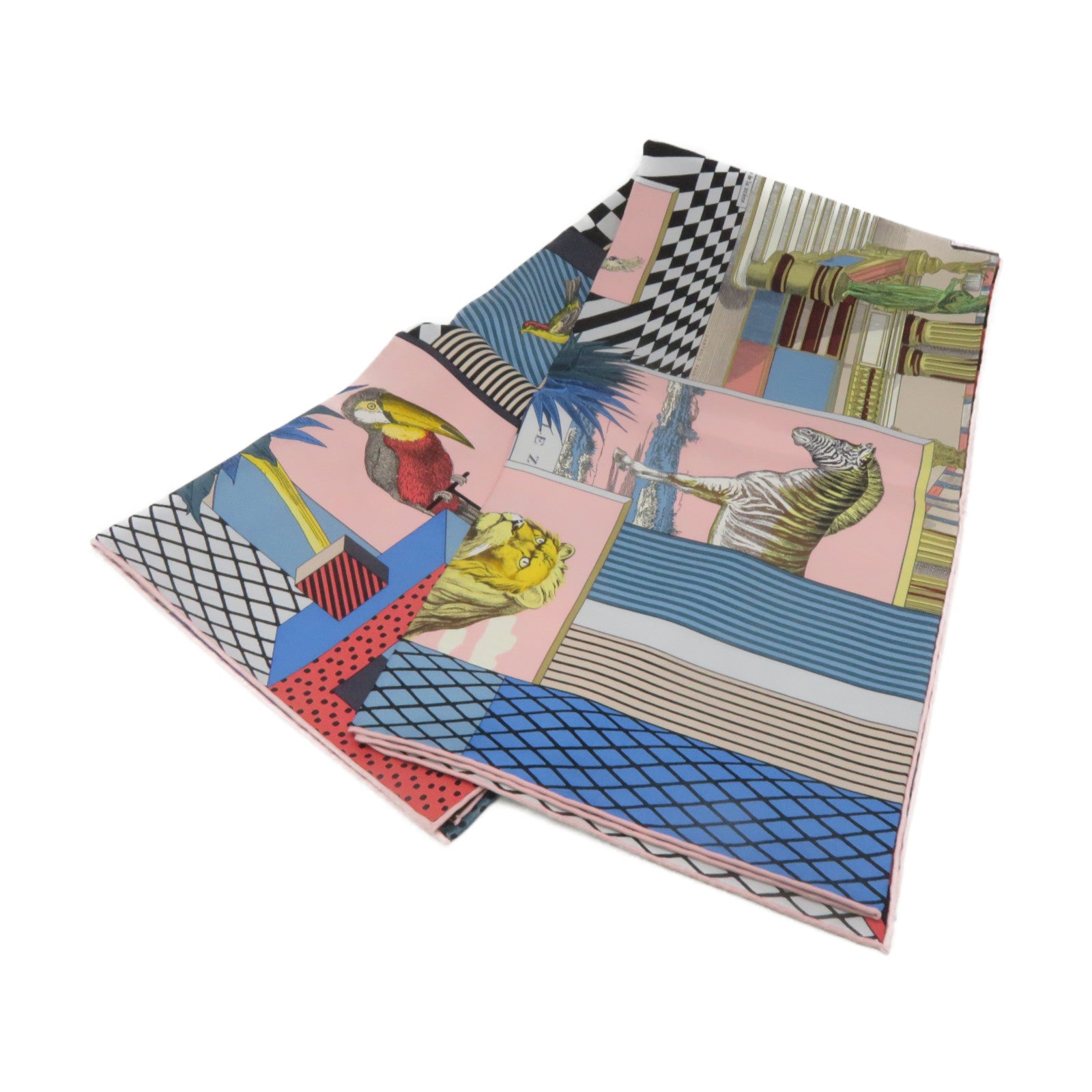 HERMES 【激減優惠】絲質Scarf 90x90絲巾粉紅色/藍色/彩色