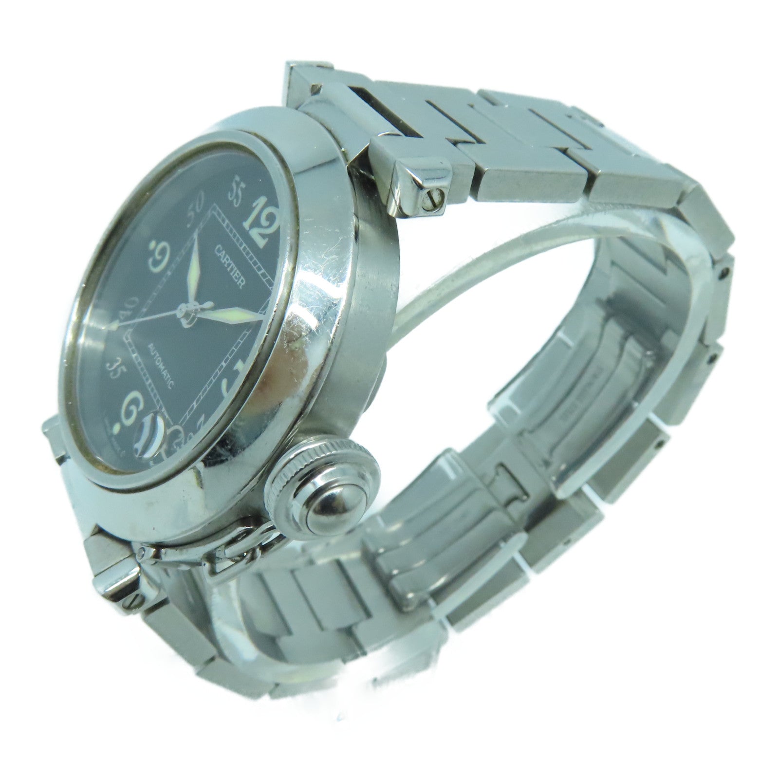 CARTIER Pasha C不鏽鋼手錶自動機芯黑色