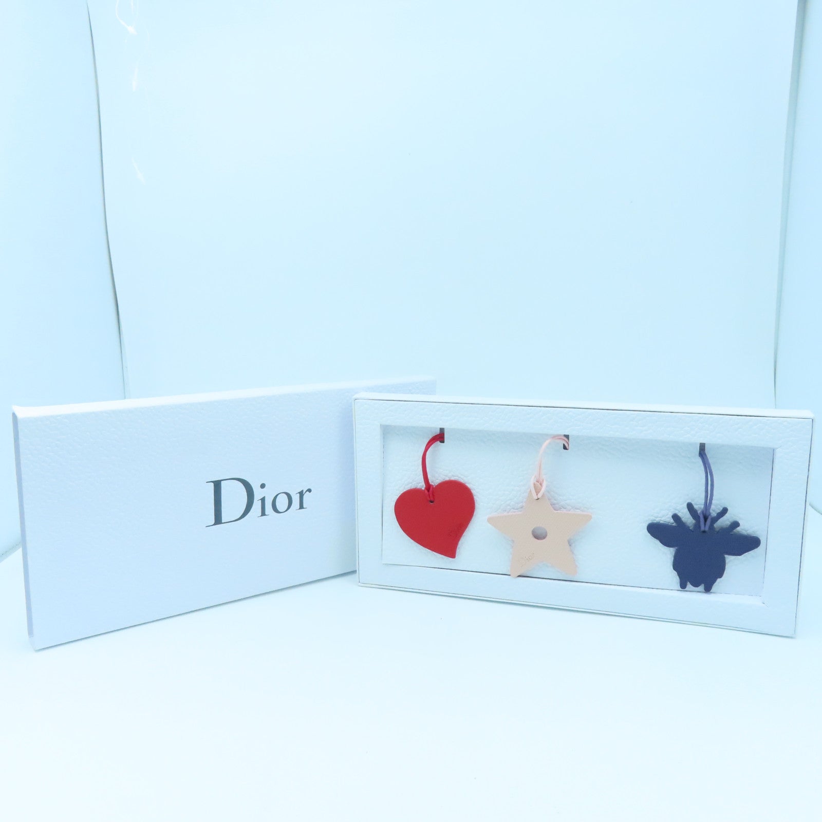 Dior 牛皮皮革Charm掛飾紅色/粉紅色/紫色