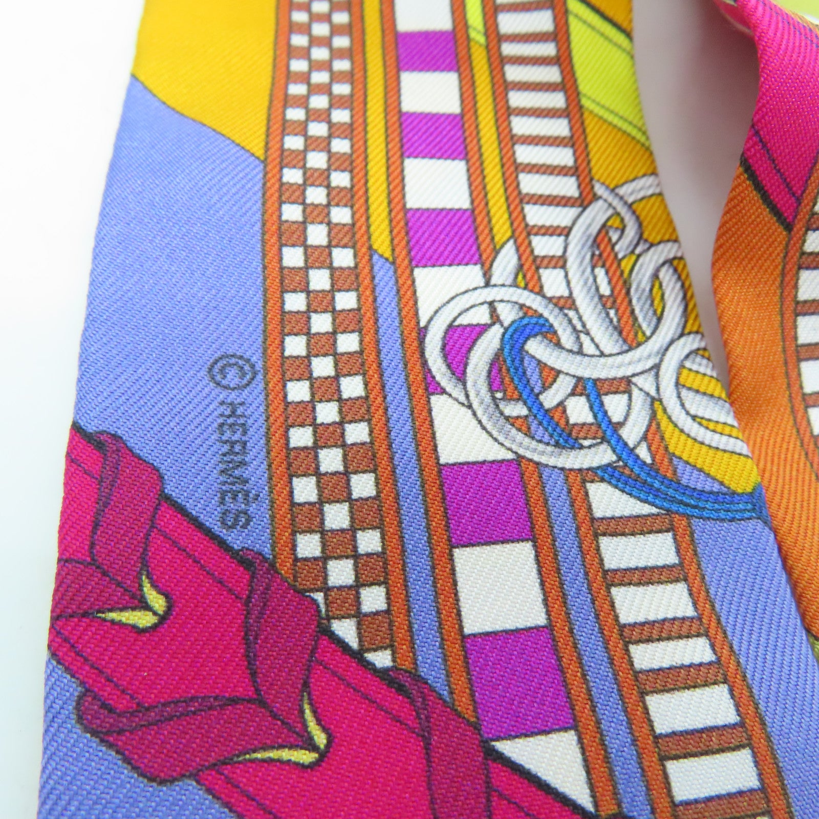 HERMES Silk Twilly Scrafs Scarf Multicolor