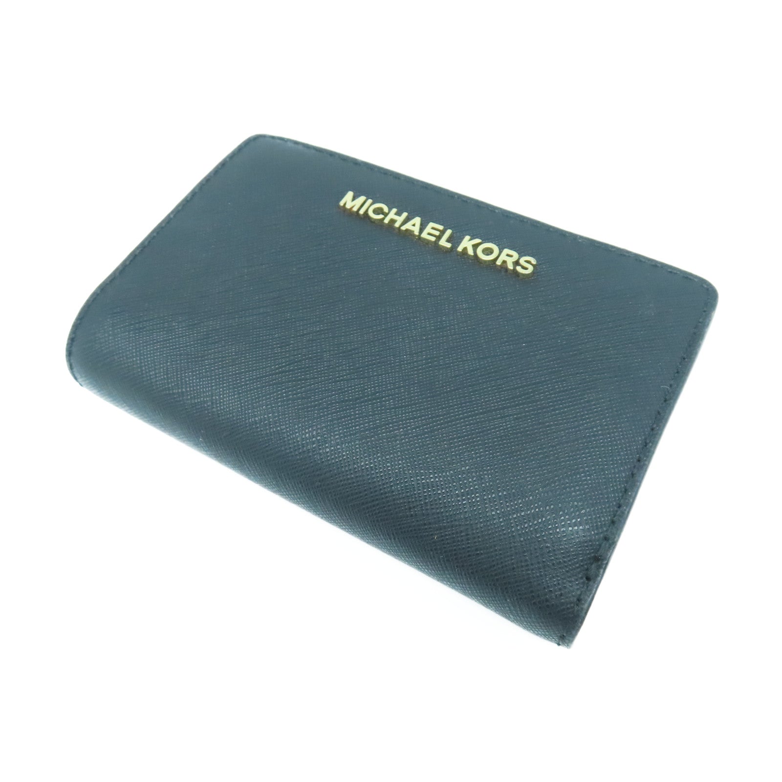 Michael Kors Leather Long Wallet Gold Buckle Long Wallet Black