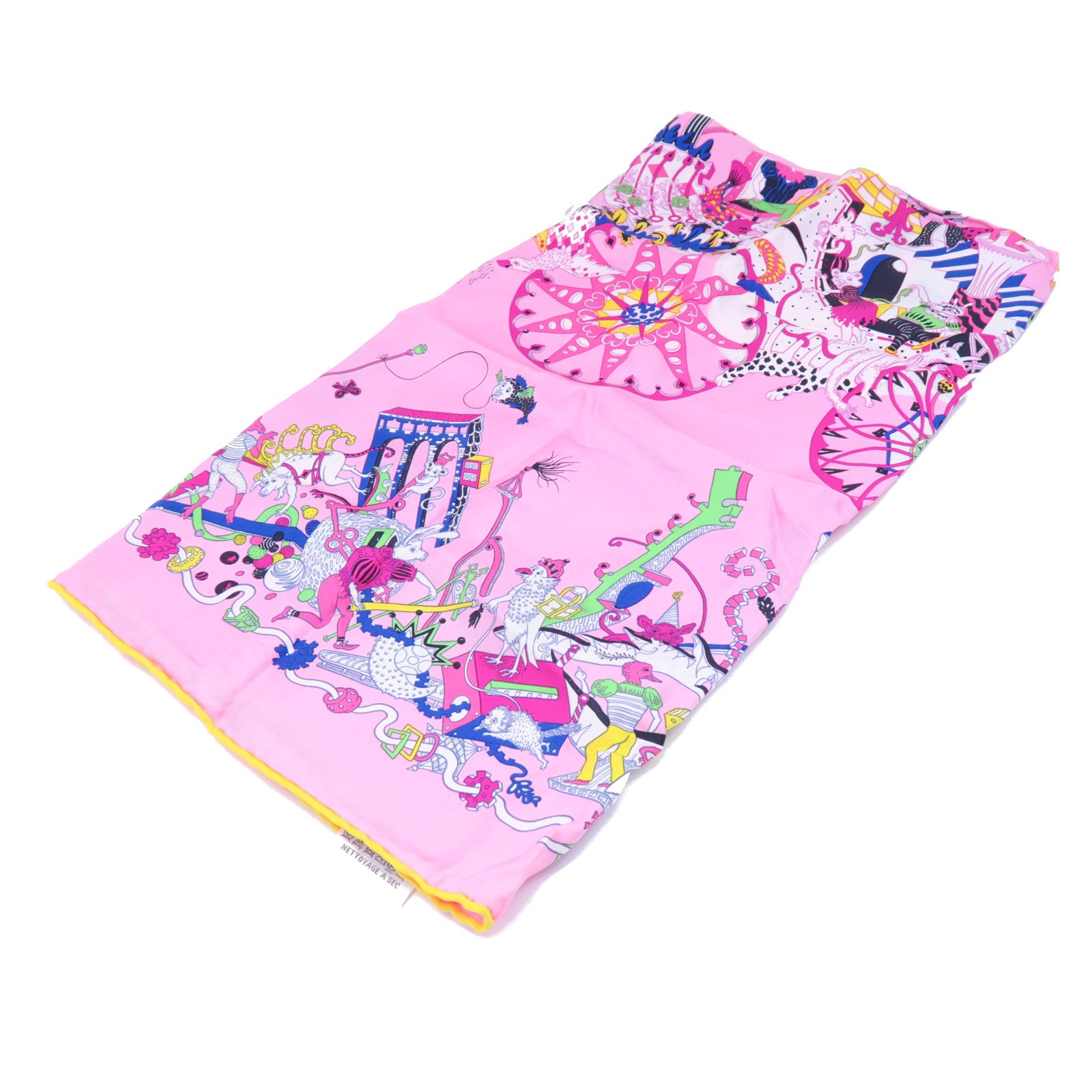 HERMES 【激減優惠】絲質Scarf 90x90絲巾粉紅色