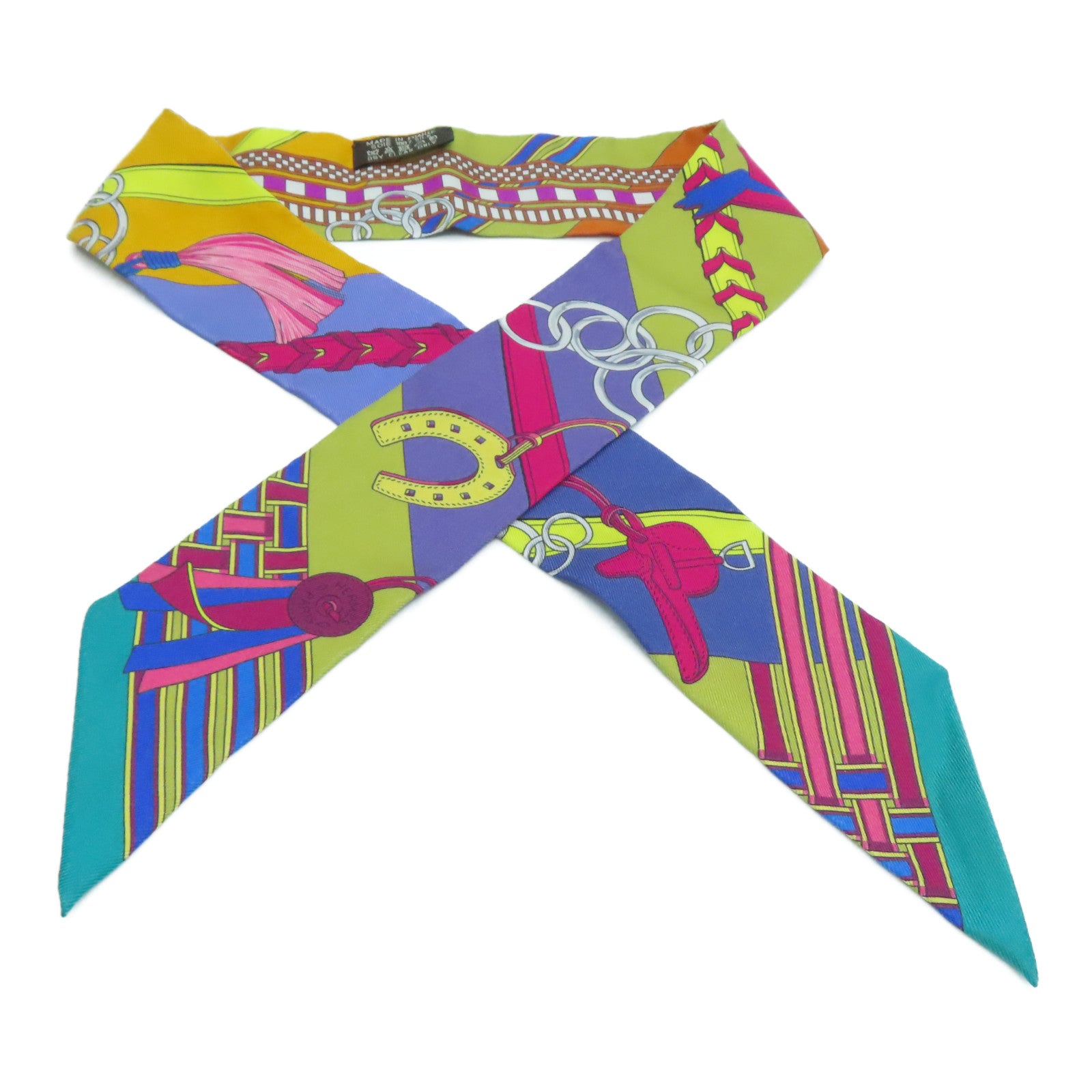 HERMES Silk Twilly Scrafs Scarf Multicolor