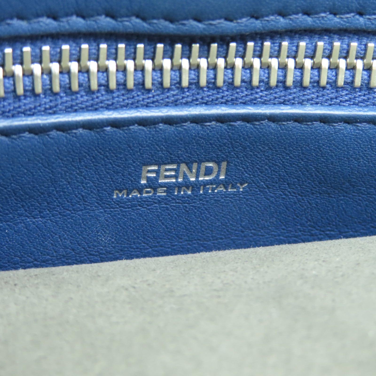 FENDI 牛皮皮革2 Way Shoulder银扣手挽肩背两用袋灰色