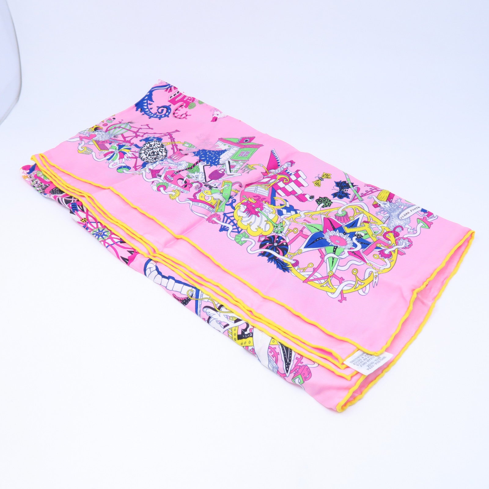 HERMES 【激減優惠】絲質Scarf 90x90絲巾粉紅色