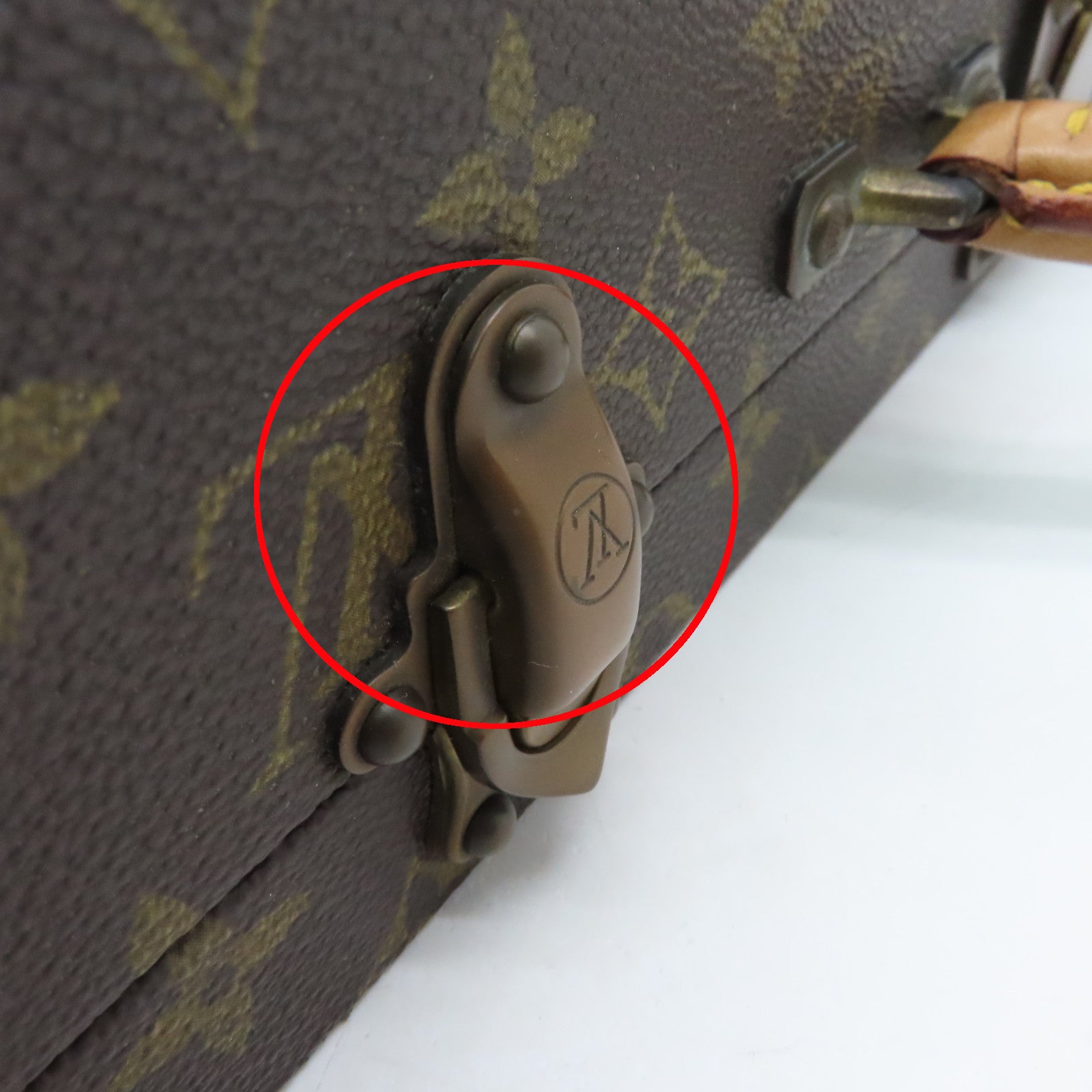 LOUIS VUITTON Monogram Valise President Briefcase Gold Buckle Bag Brown