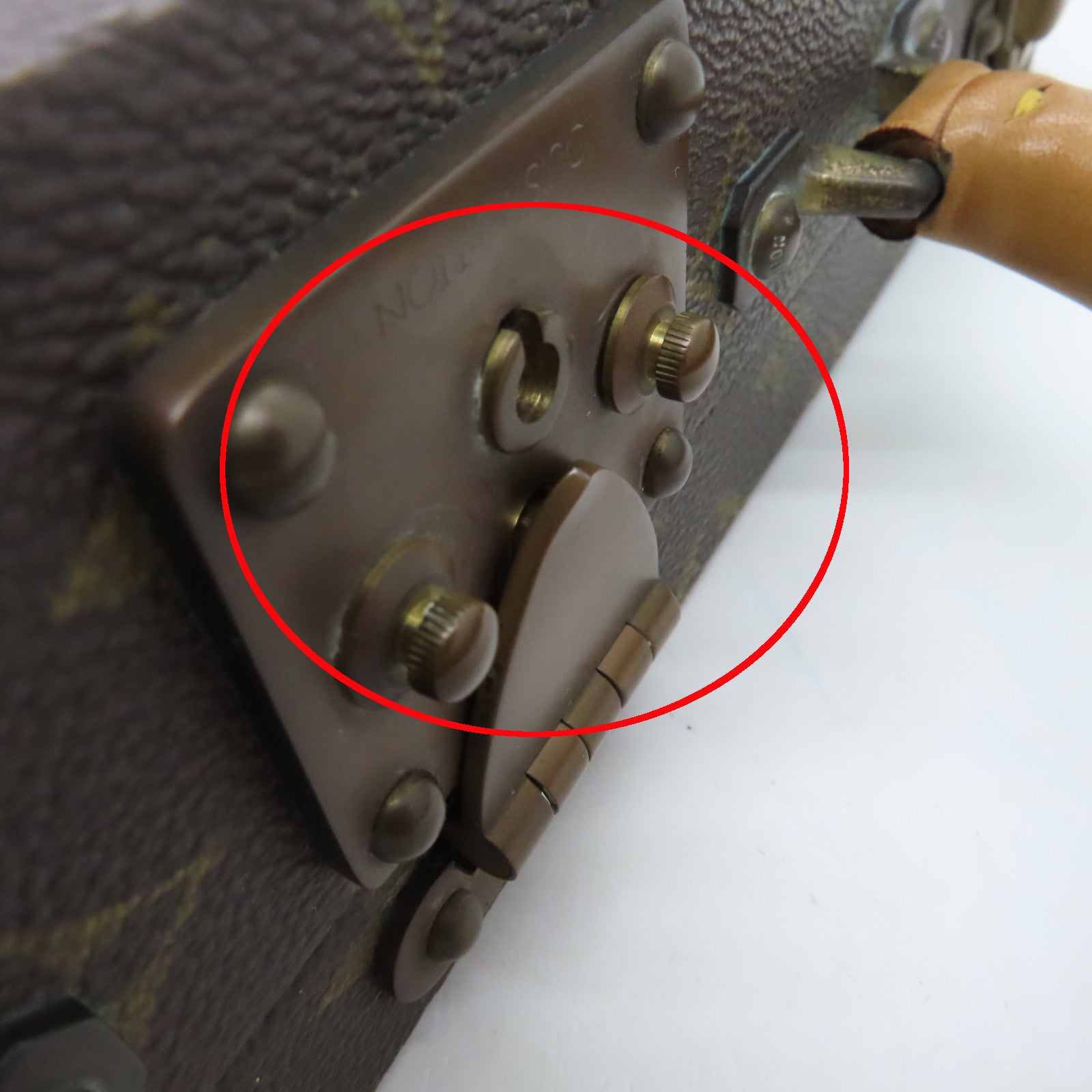 LOUIS VUITTON Monogram Valise President Briefcase Gold Buckle Bag Brown