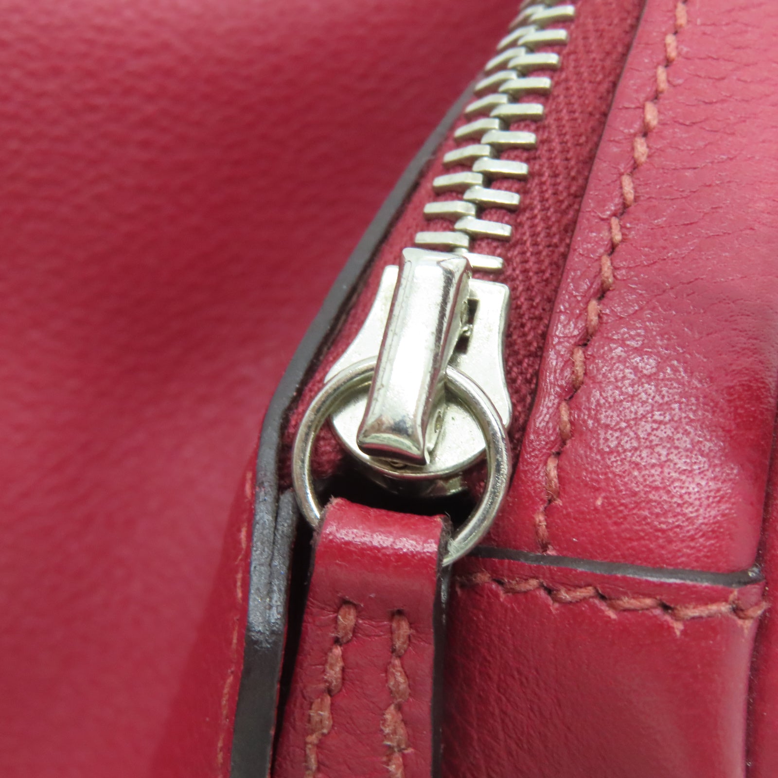HERMES Evercolor Cowhide Leather Lindy 30 Silver Buckle Handle Shoulder Bag Hermes Red