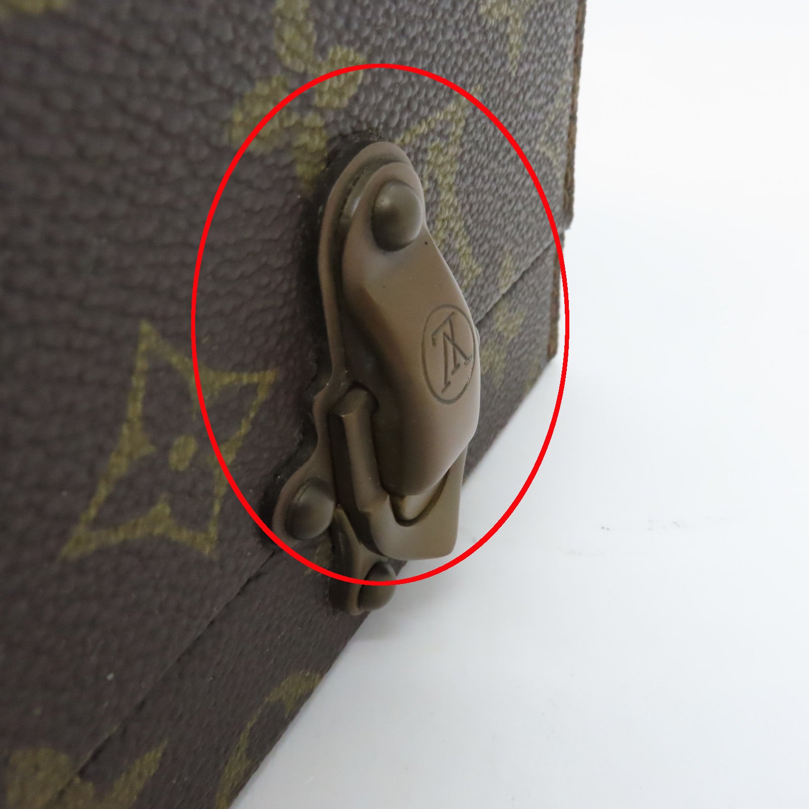 LOUIS VUITTON Monogram Valise President Briefcase Gold Buckle Bag Brown