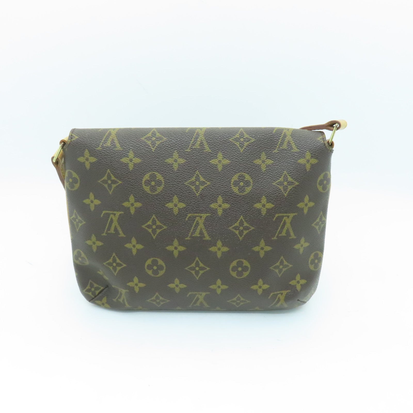 LOUIS VUITTON Monogram Musette Tango金扣肩背袋棕色