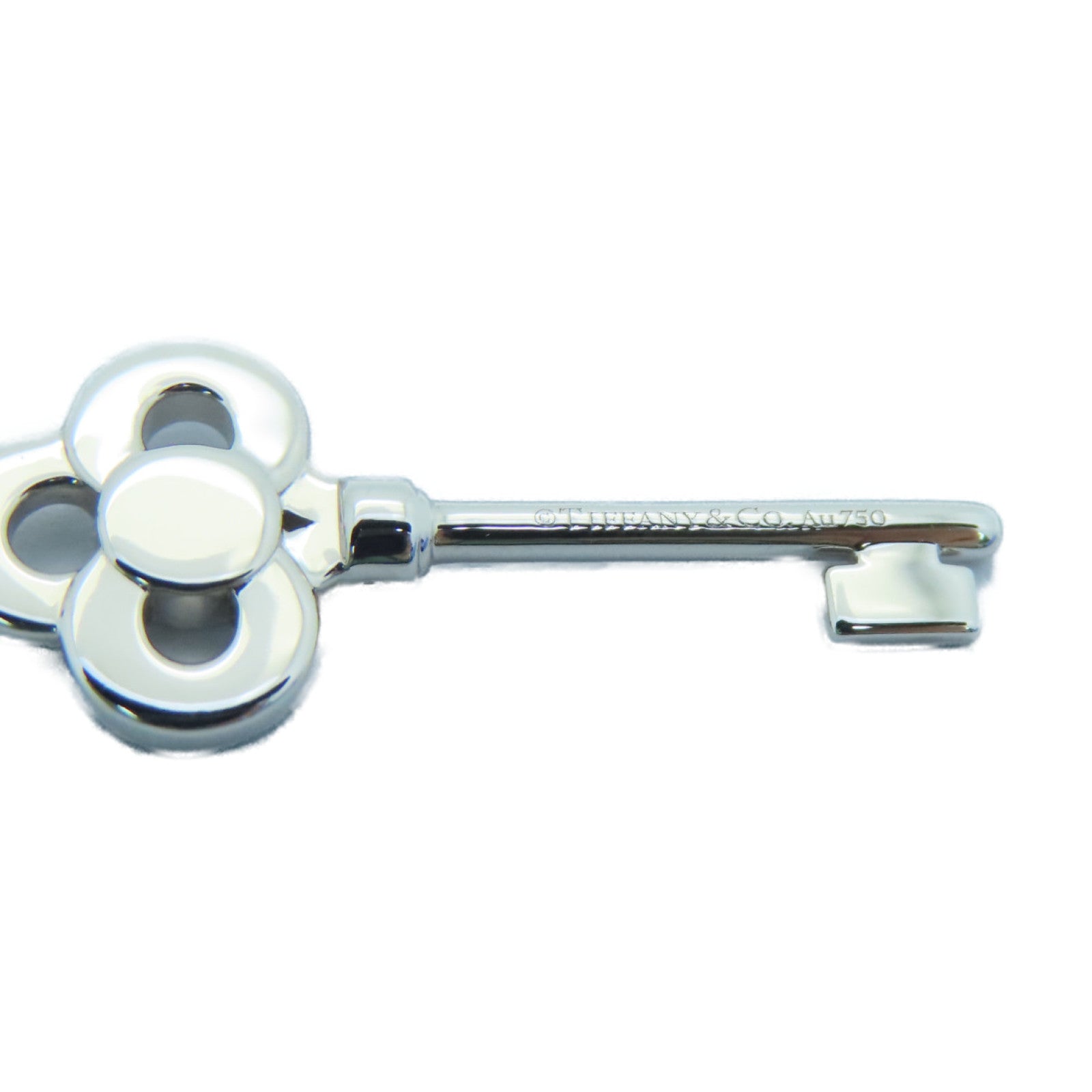 TIFFANY&amp;CO 18K White Gold Crown Key Necklace Necklace