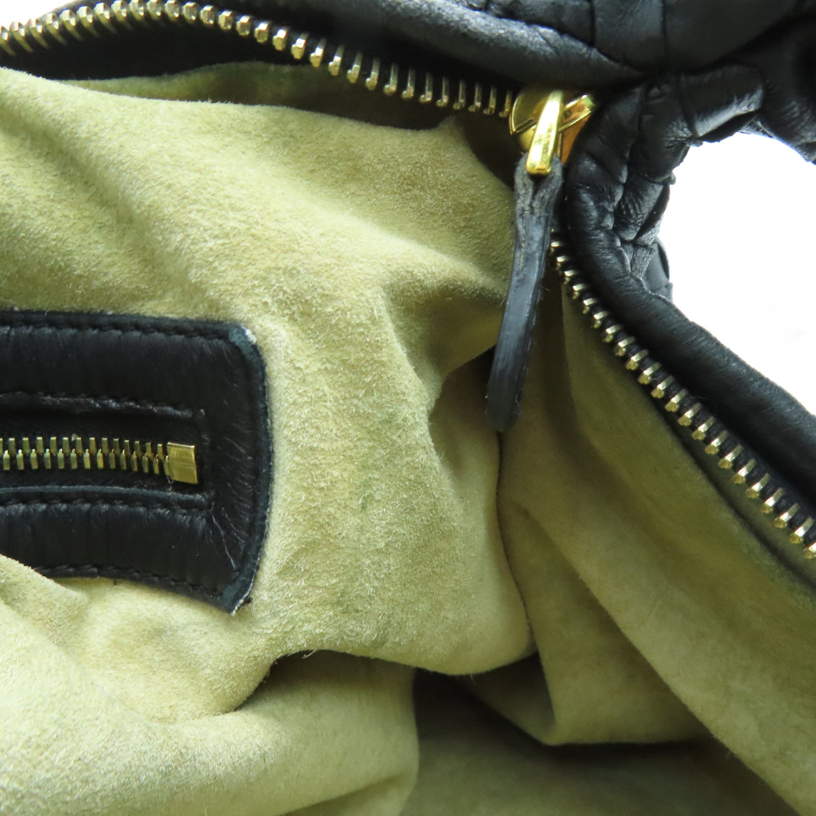 BOTTEGA VENETA 织纹皮革Shoulder Bag金扣肩背袋黑色