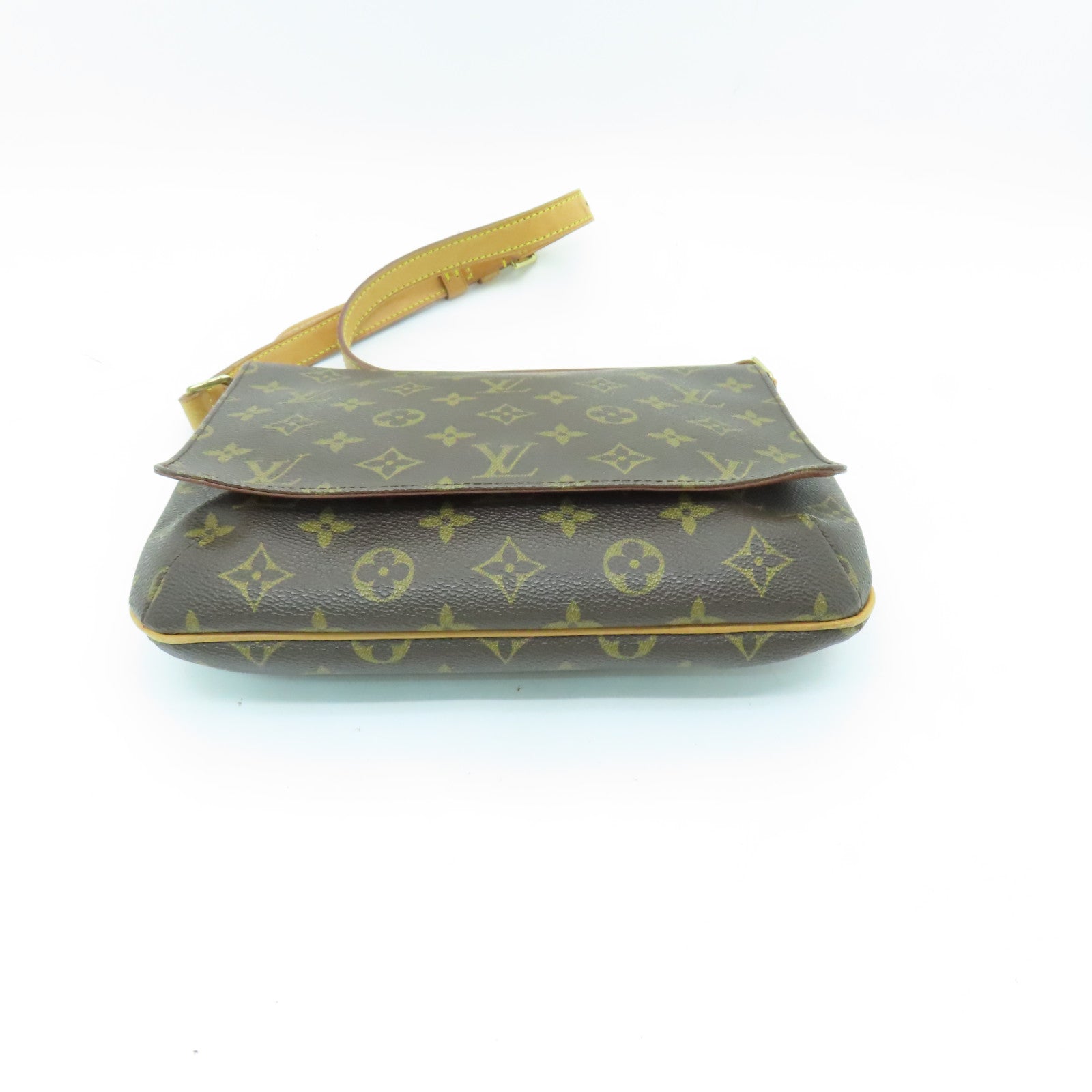 LOUIS VUITTON Monogram Musette Tango金扣肩背袋棕色