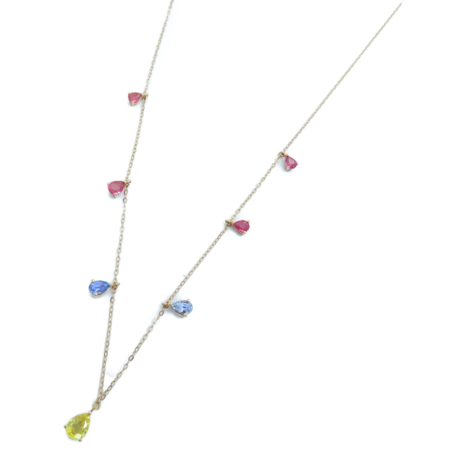 JEWELRY 18K玫瑰金Multi Stone Necklaces多色宝石颈錬金色