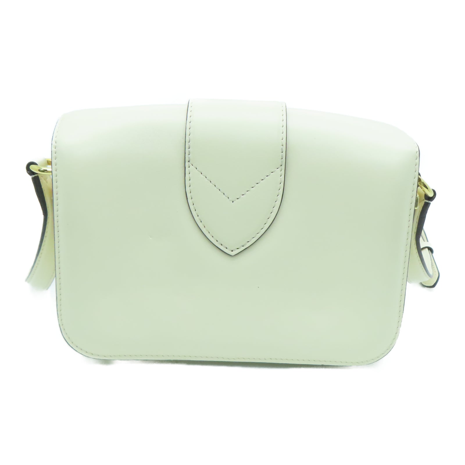 LOUIS VUITTON Leather Pont 9 Gold Buckle Shoulder Bag Cream