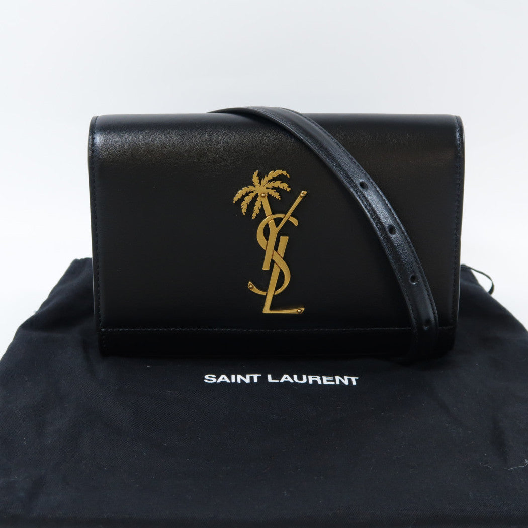 SAINT LAURENT 牛皮皮革Belt Bag金扣腰包黑色