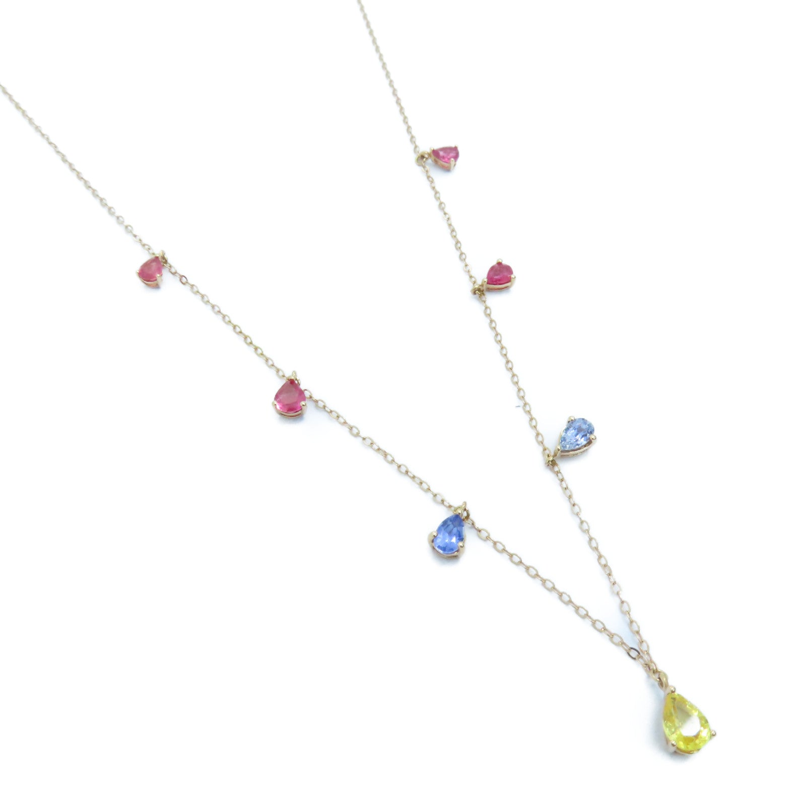 JEWELRY 18K玫瑰金Multi Stone Necklaces多色宝石颈錬金色