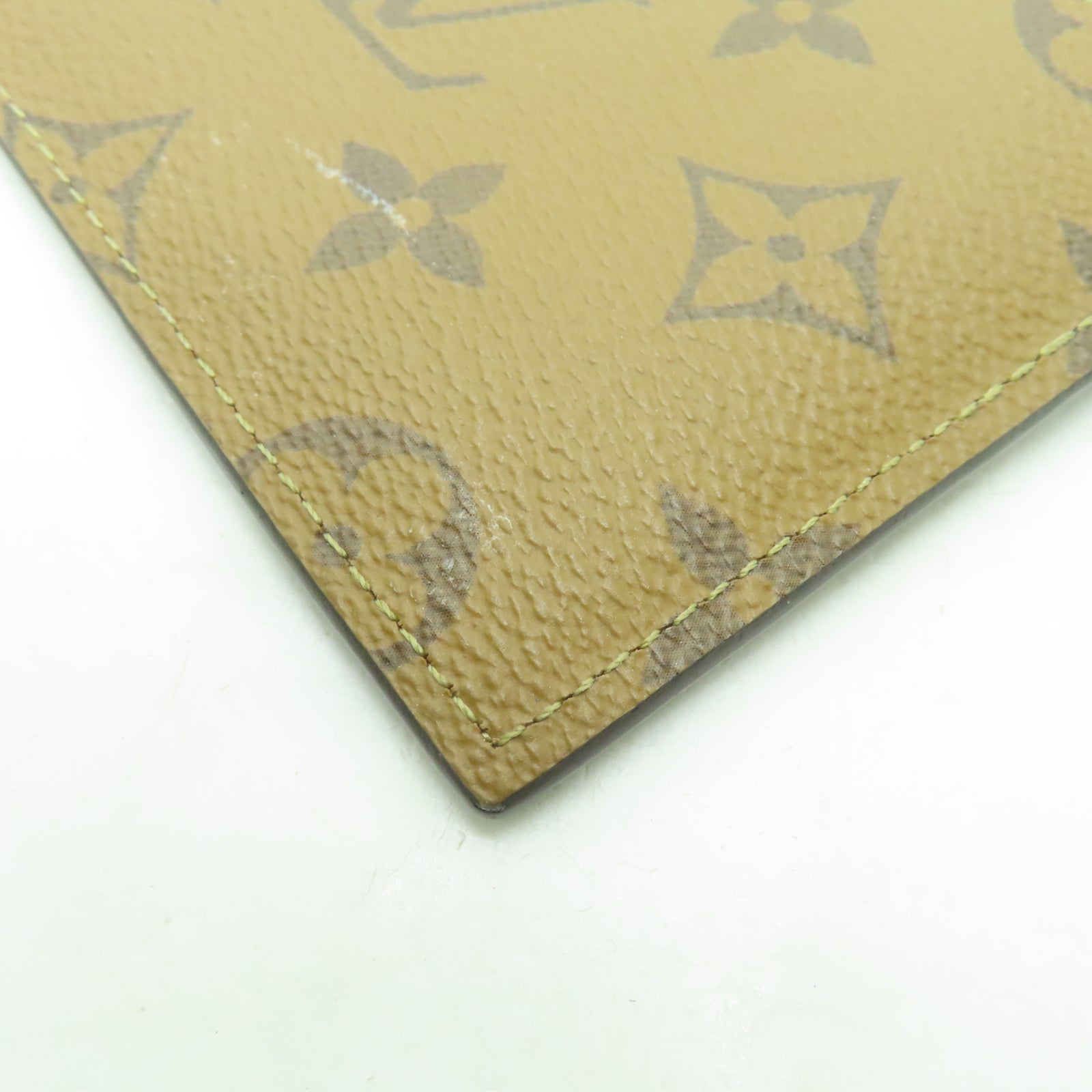 LOUIS VUITTON Monogram Reverse Slim Purse金扣卡片套棕色