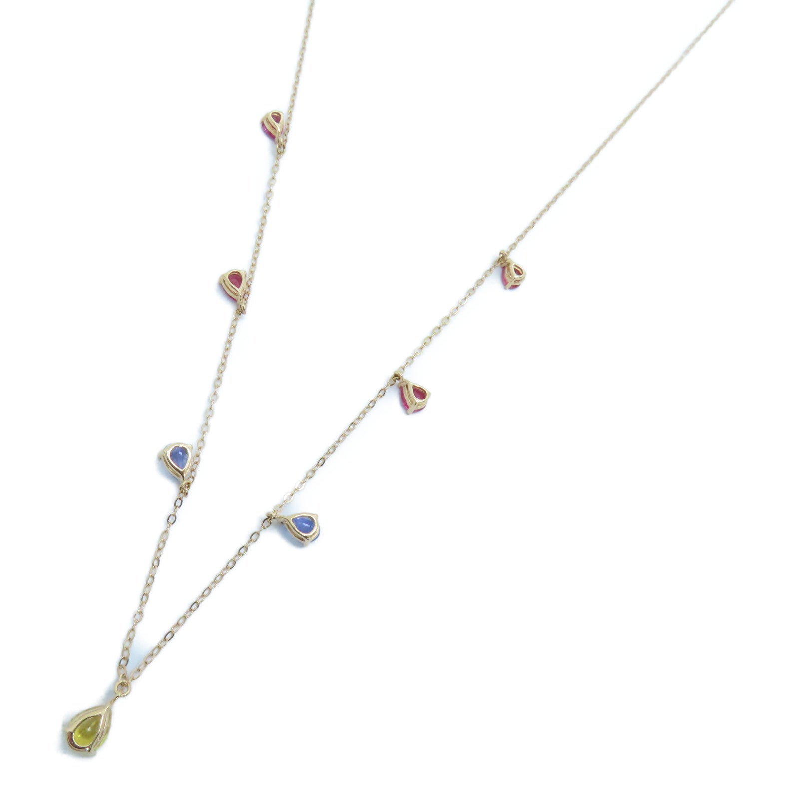JEWELRY 18K玫瑰金Multi Stone Necklaces多色宝石颈錬金色