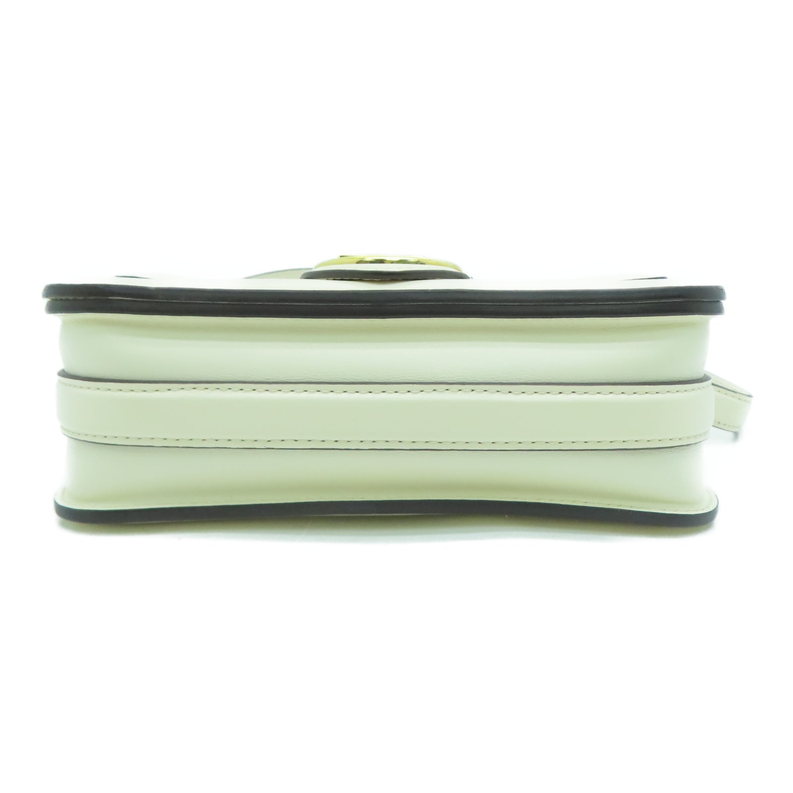 LOUIS VUITTON Leather Pont 9 Gold Buckle Shoulder Bag Cream