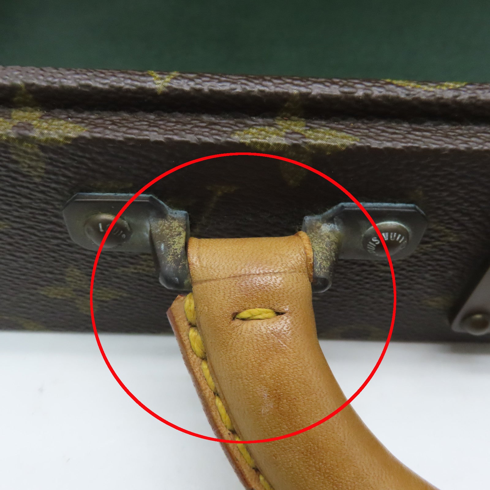 LOUIS VUITTON Monogram Valise President Briefcase Gold Buckle Bag Brown