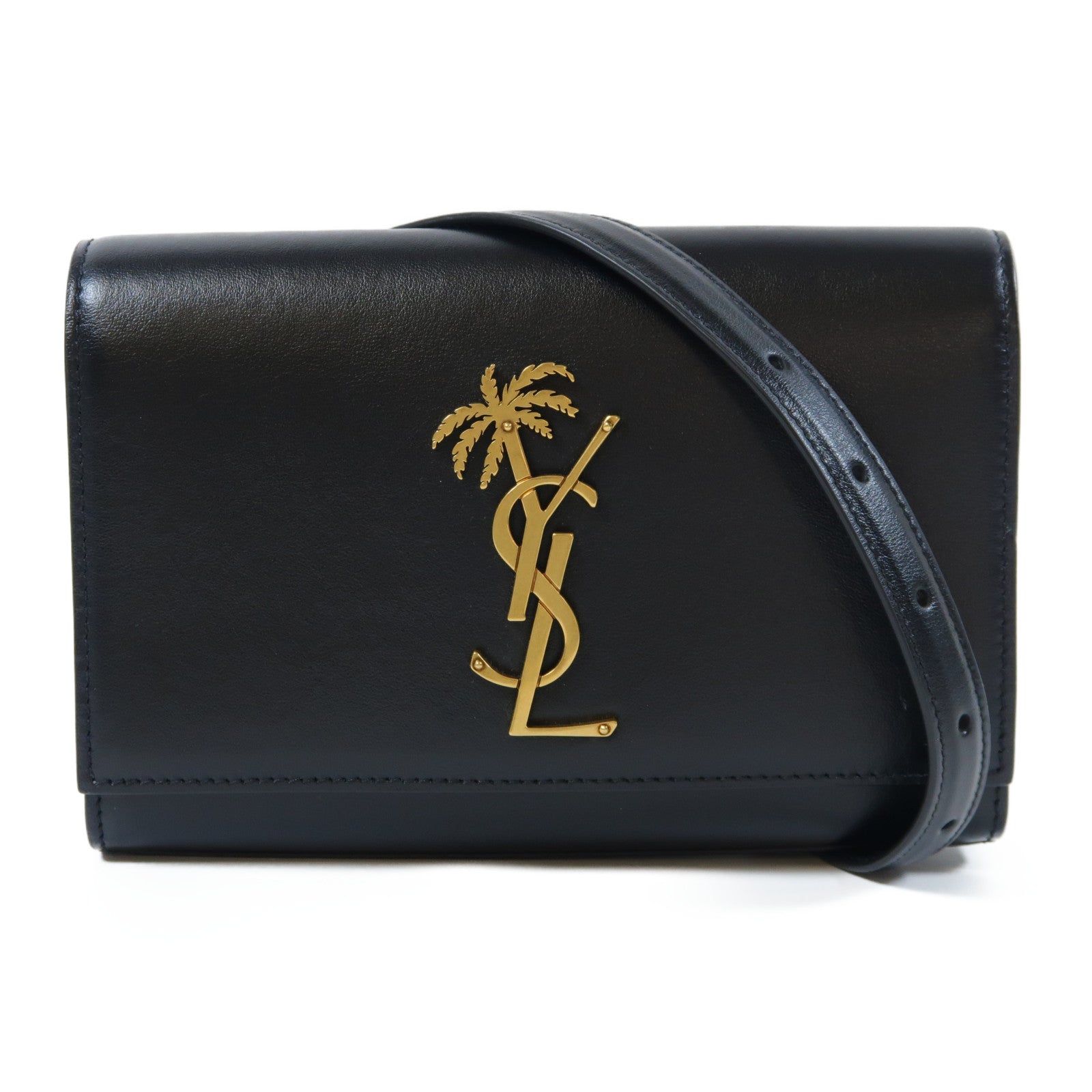 SAINT LAURENT 牛皮皮革Belt Bag金扣腰包黑色