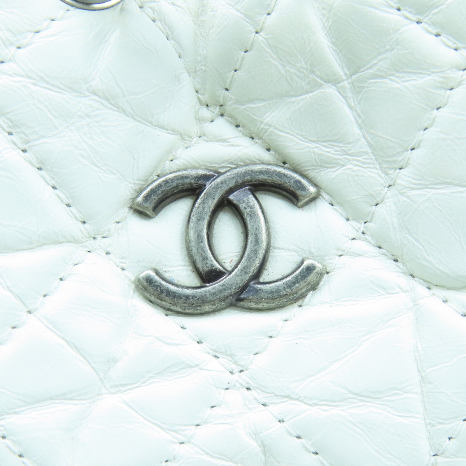 CHANEL 菱格牛皮皮革Gabreille Backpack銀扣/金扣背包白色/黑色
