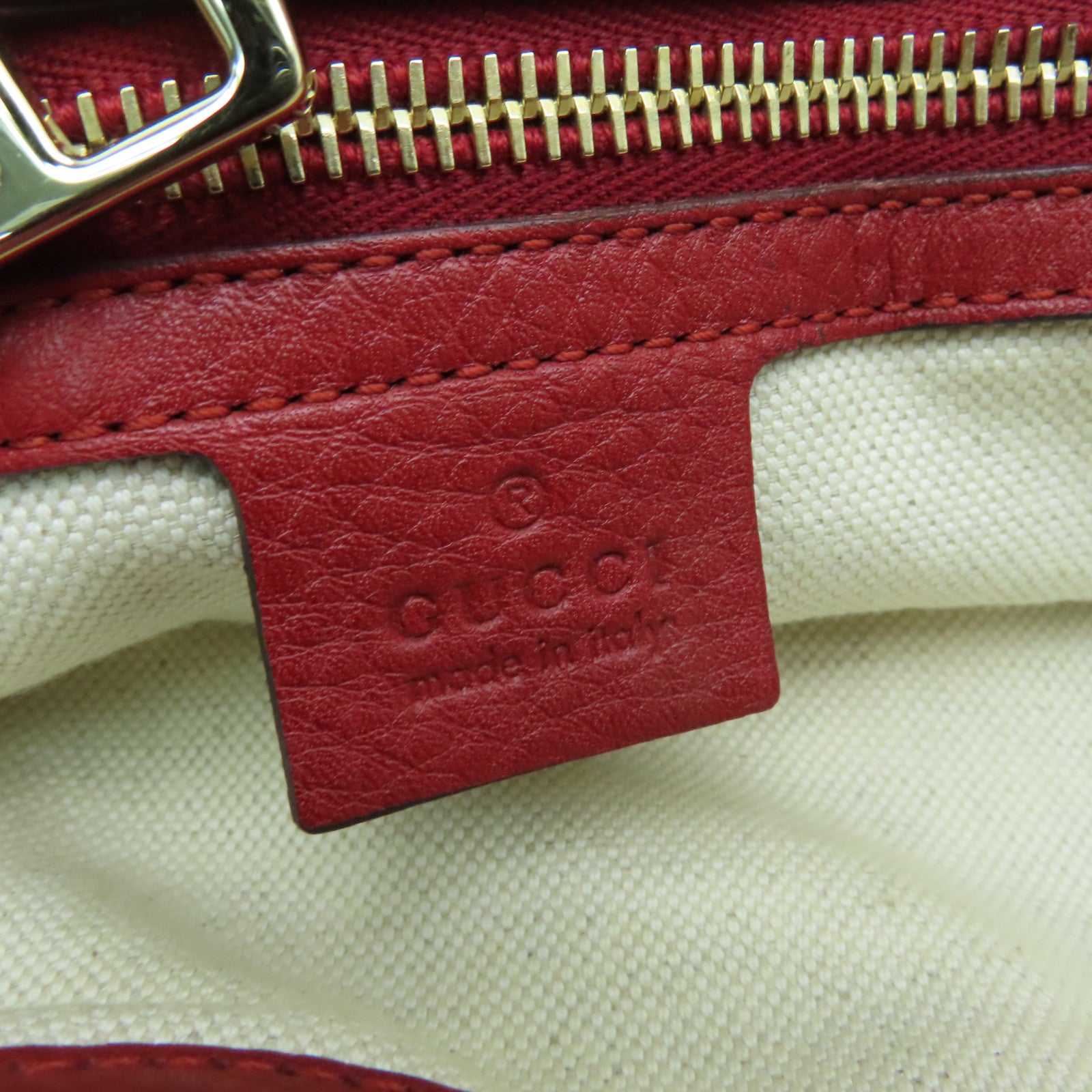GUCCI 【激減優惠】牛皮皮革2 Way Shoulder Bag銀扣手挽肩背兩用袋紅色